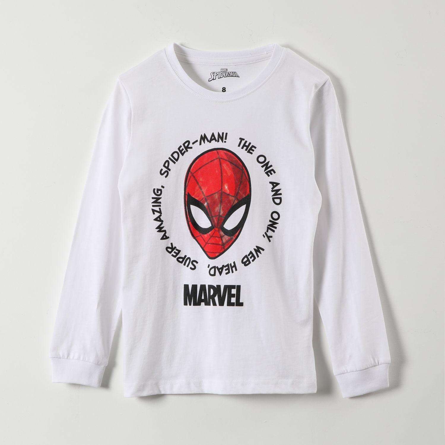 Polera Manga Larga Niño Personajes Blanco Marvel-0