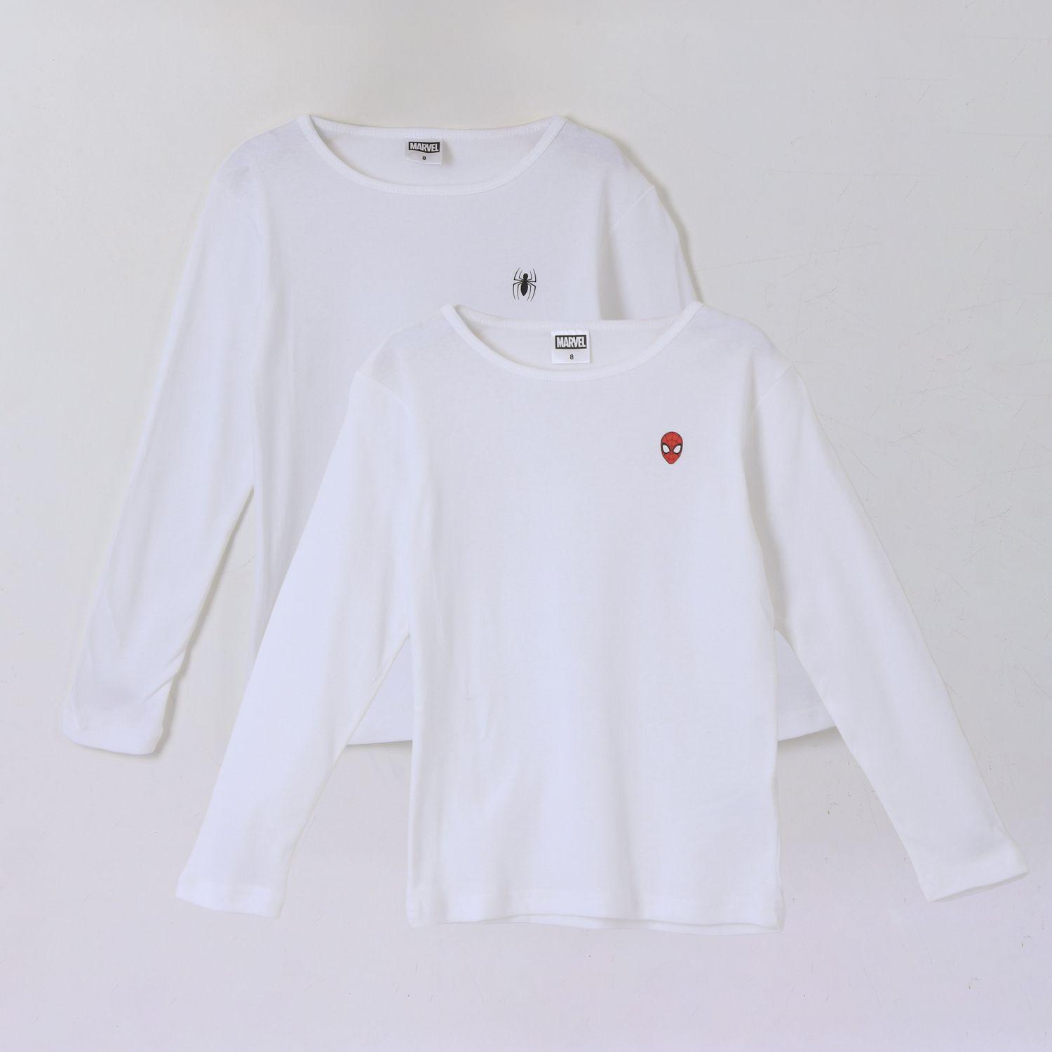 Bipack Camiseta Escolar Niño Manga Larga Blanco Marvel-0