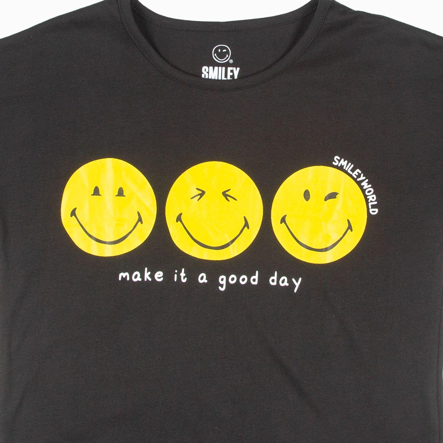 Polera Niña Make It A Good Day Negro SmileyWorld ®-2