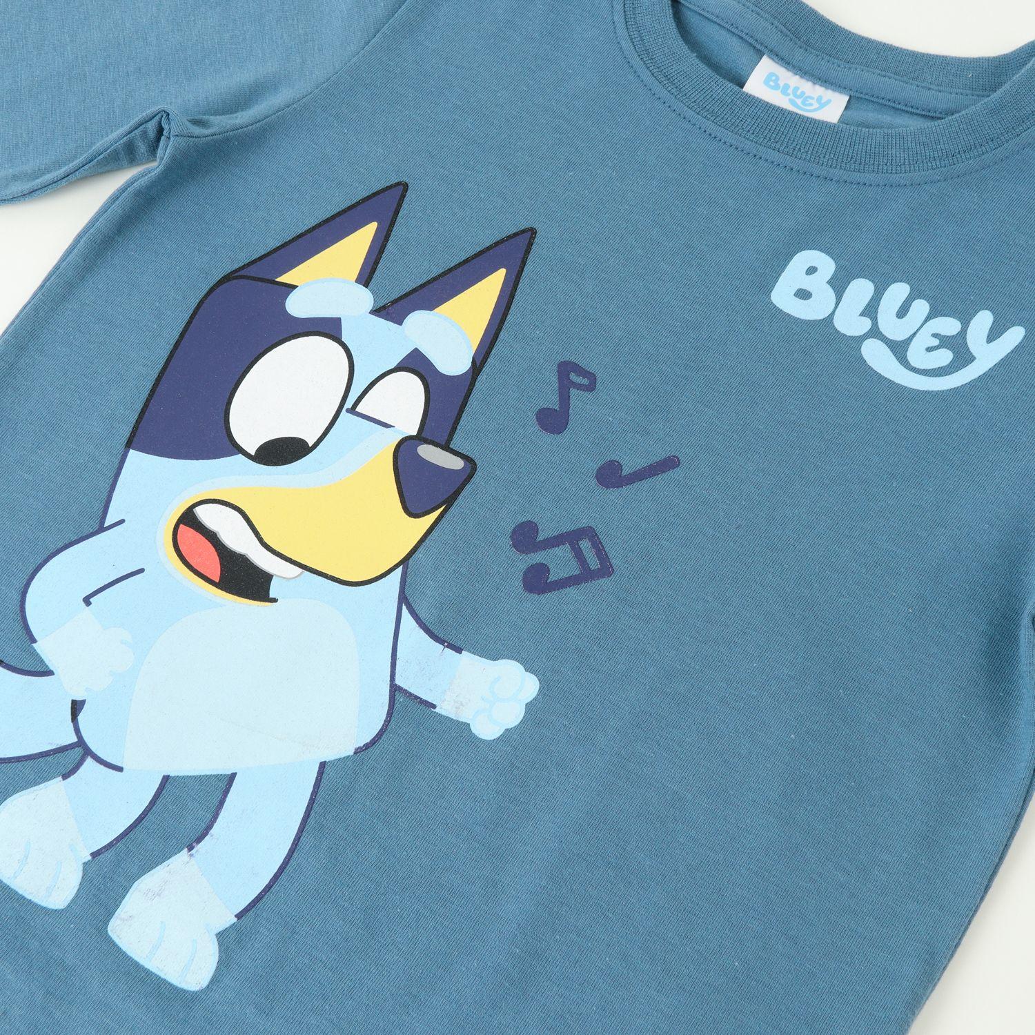 Polera Manga Larga Niño Music Notes Azul Bluey-1