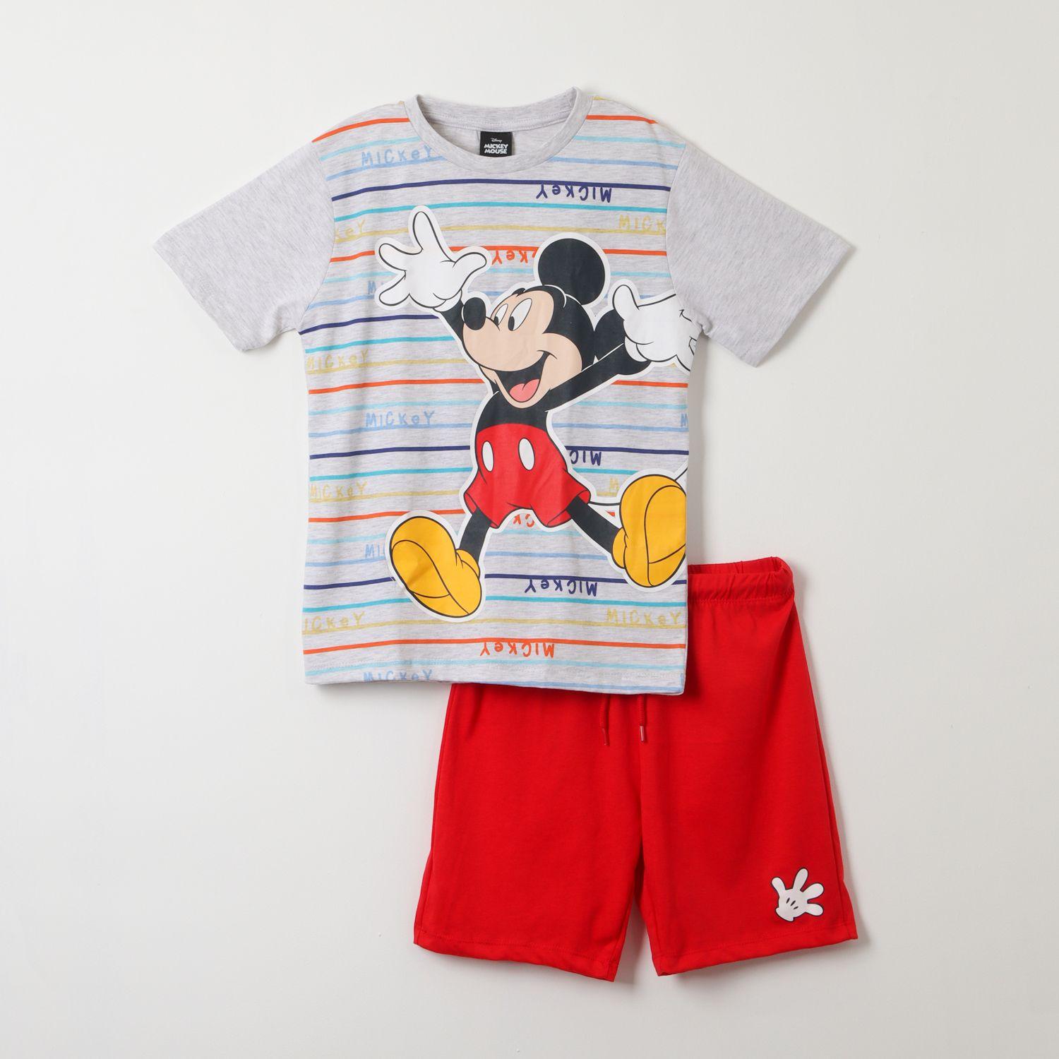 Pijama Corto Niño Mickey Alegre Gris Disney-0