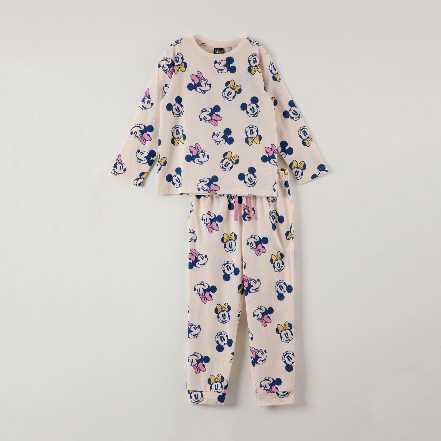 Conjunto Pijama Buzo Niña Minnie Faces Beige Disney-0