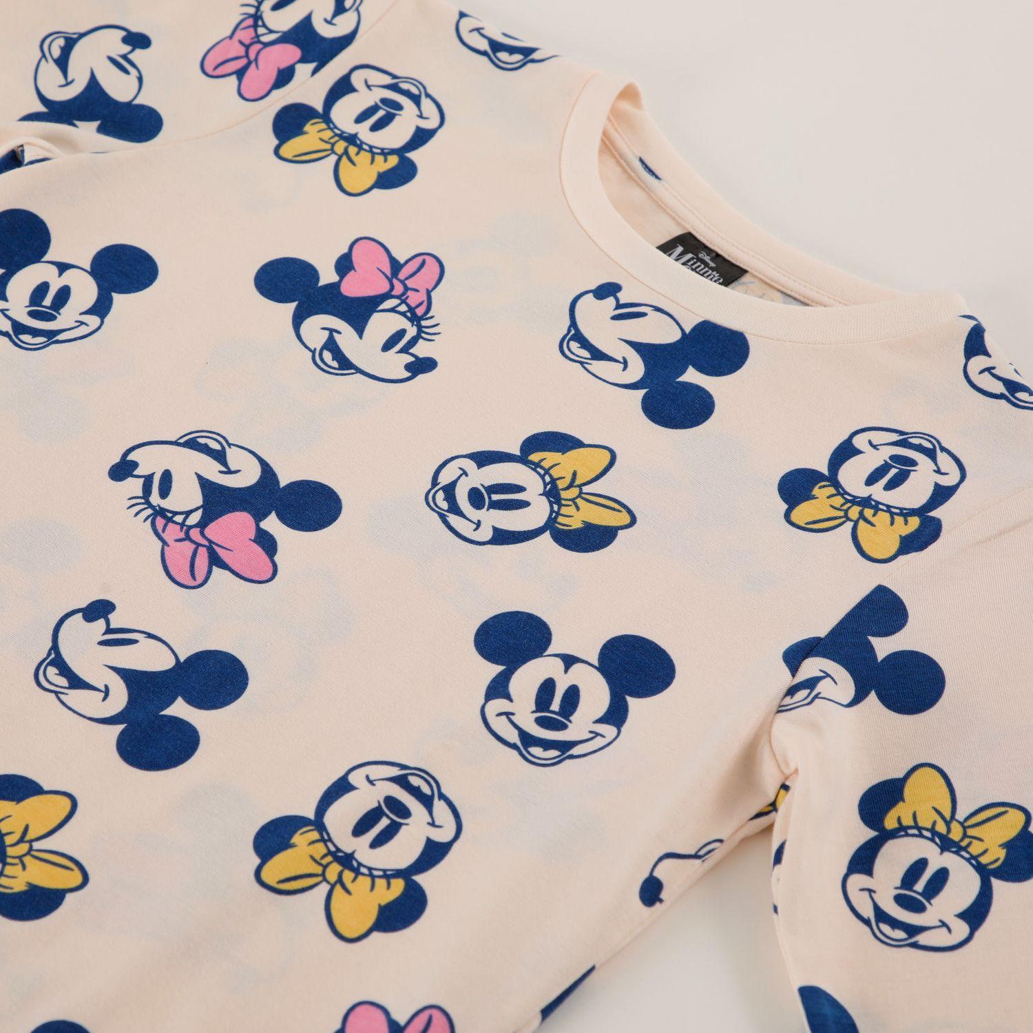 Conjunto Pijama Buzo Niña Minnie Faces Beige Disney-1