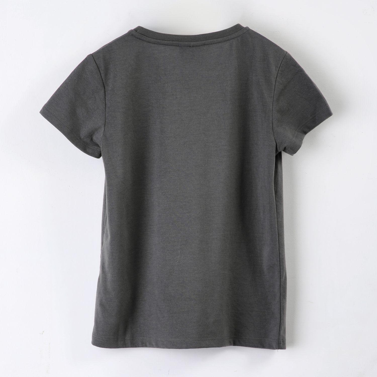 Polera Manga Corta Niña Barbie Logo Foil Gris-1