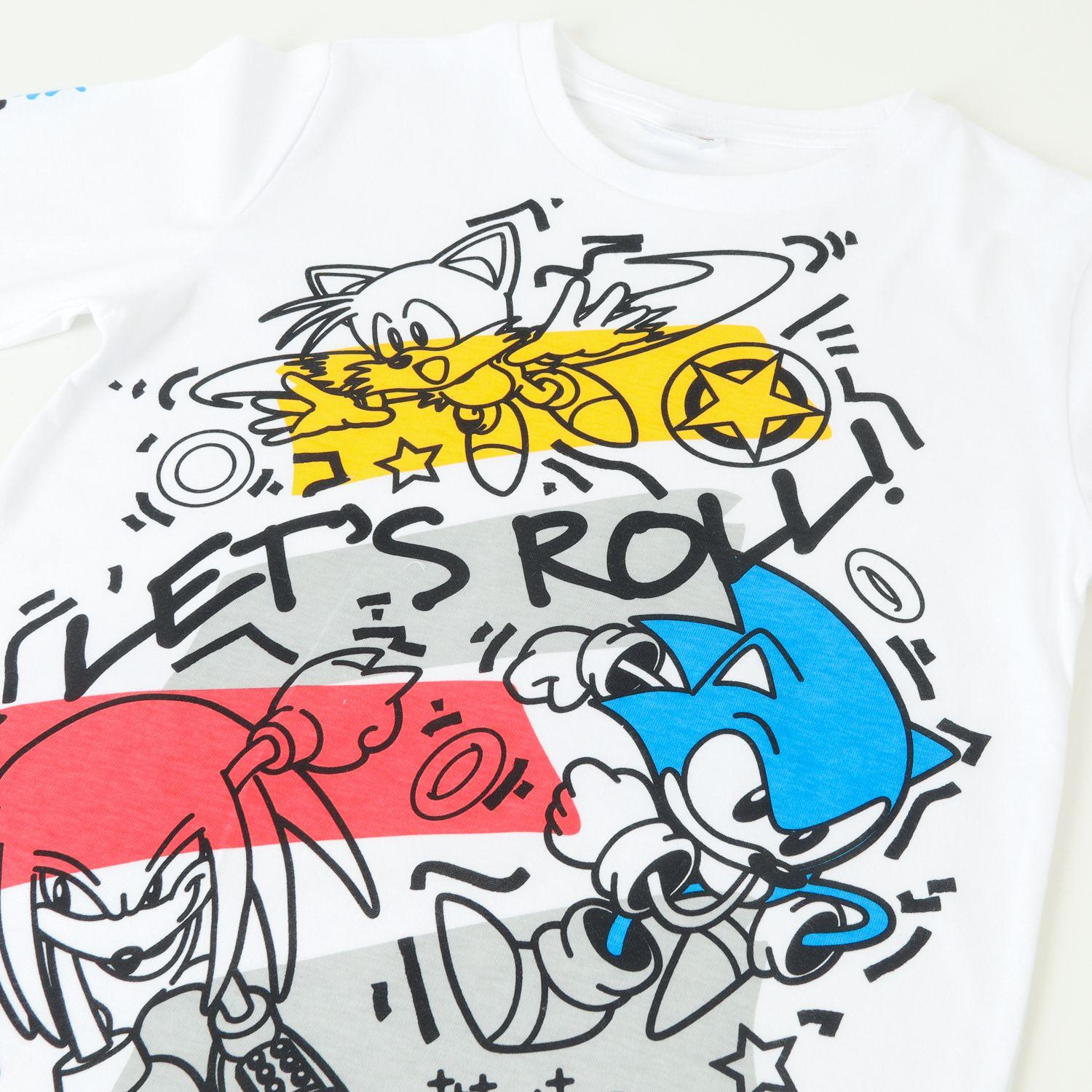 Polera Manga Larga Niño Graffiti Blanco Sonic-1