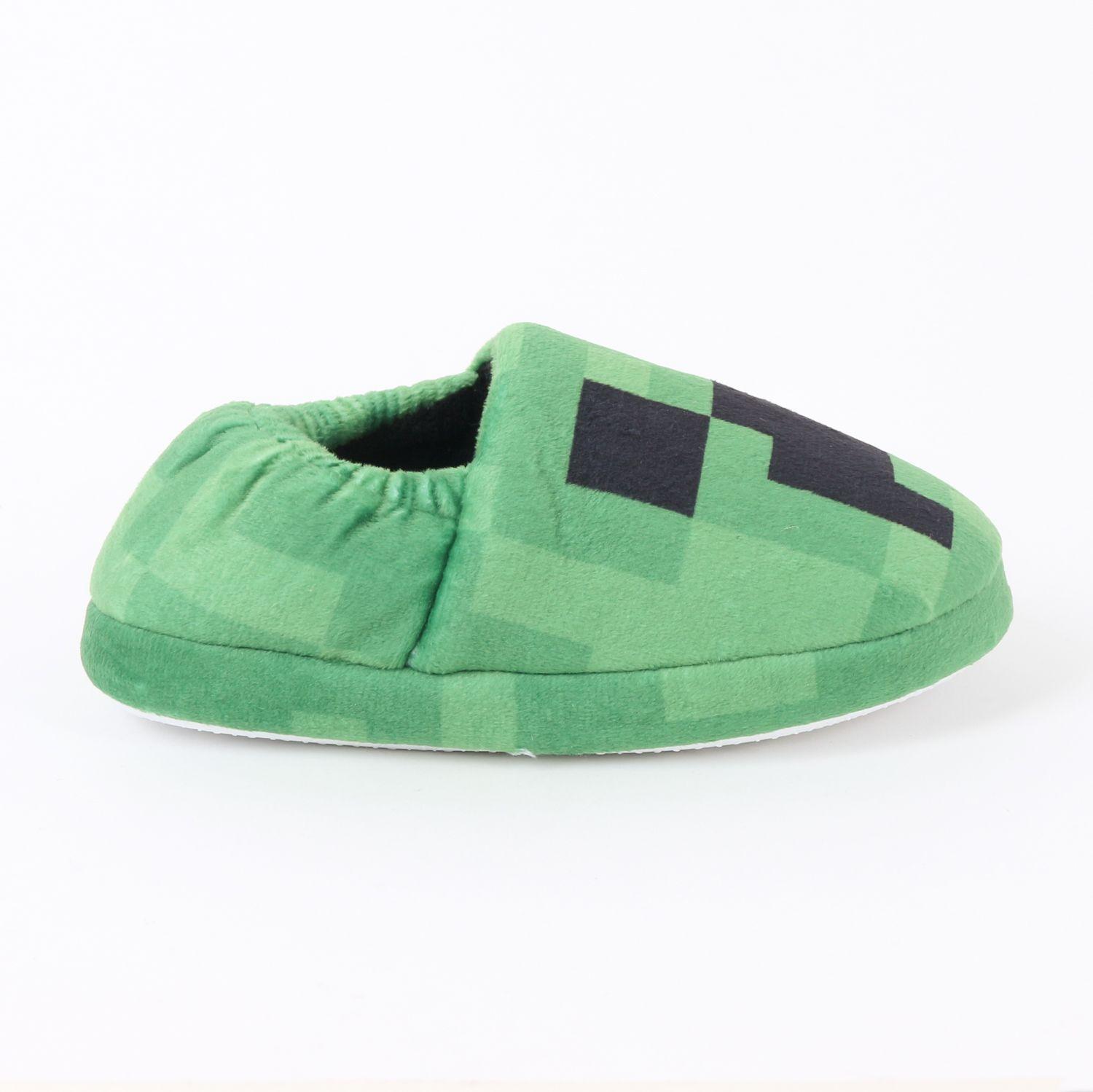 Pantufla Niño Creeper Face Verde Minecraft-0