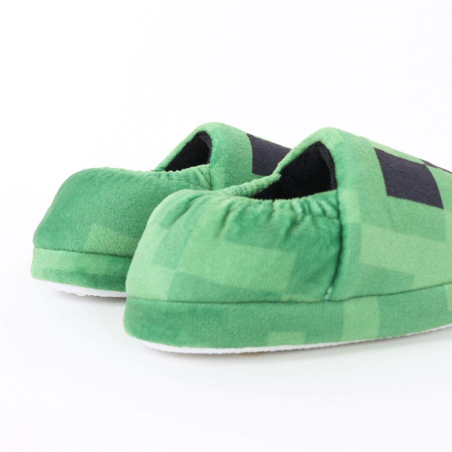 Pantufla Niño Creeper Face Verde Minecraft-2