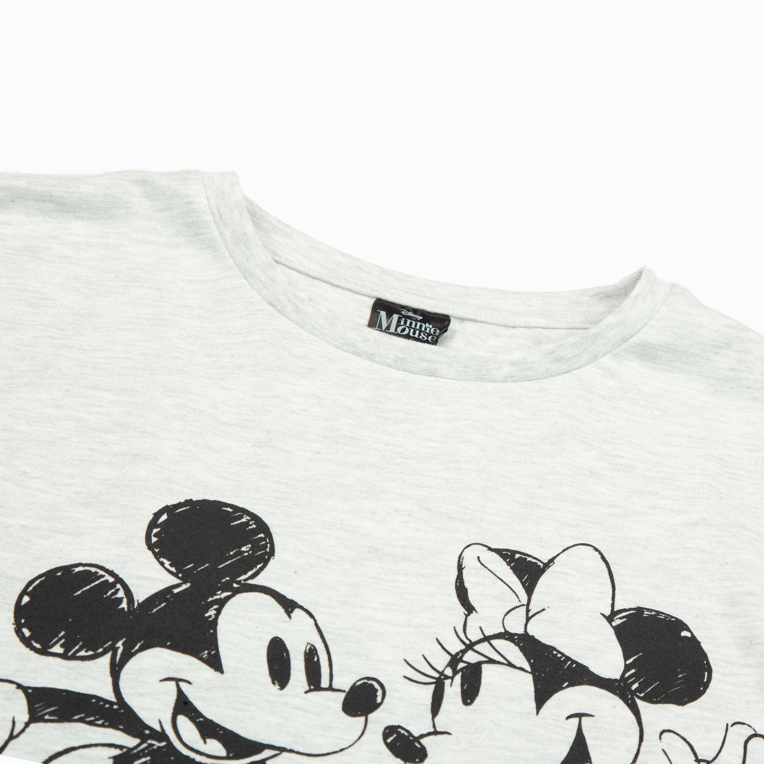 Polera Manga Larga Niña Pareja Gris Minnie Disney-2
