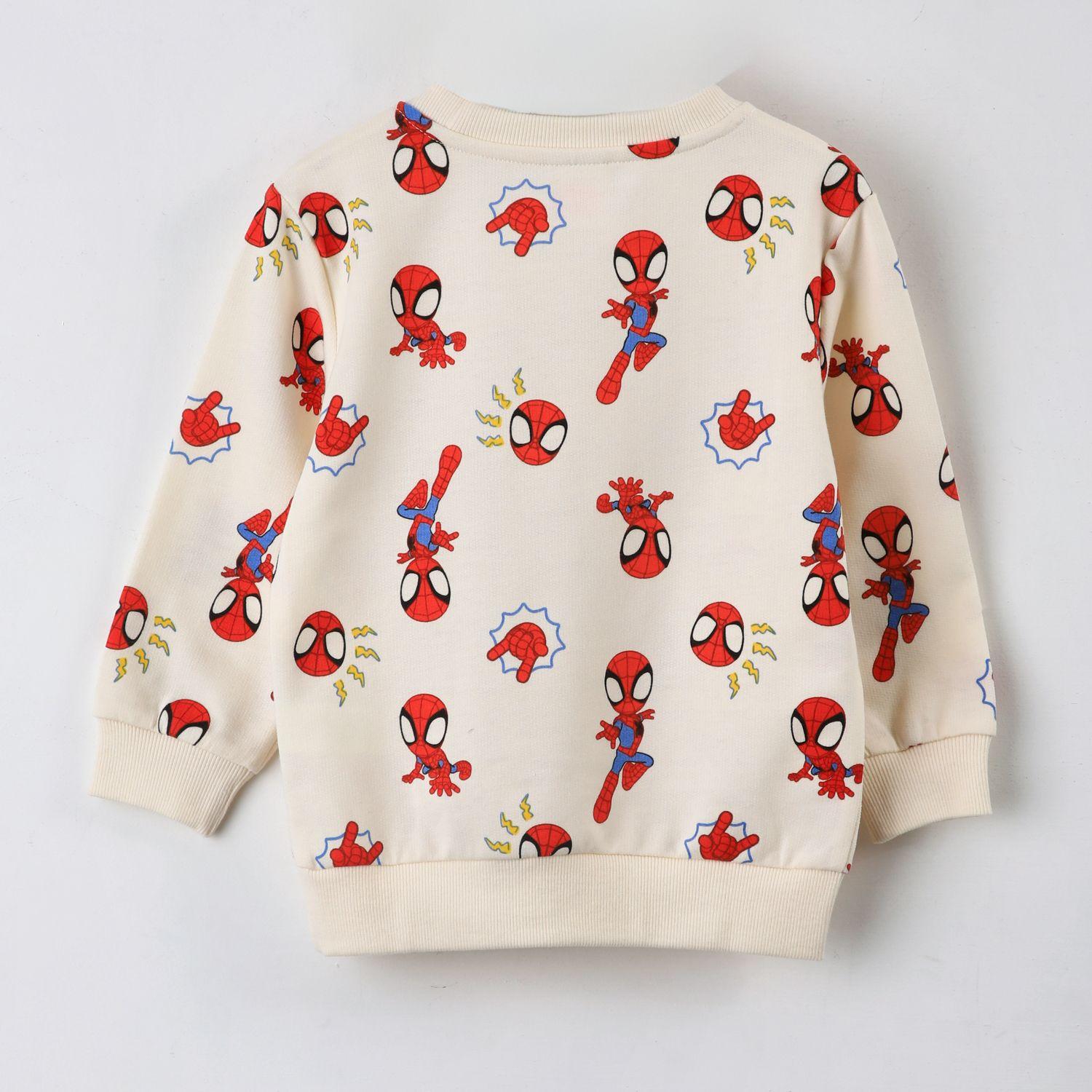 Polerón Cerrado Niño Spidey Marvel Full Print Crema-2