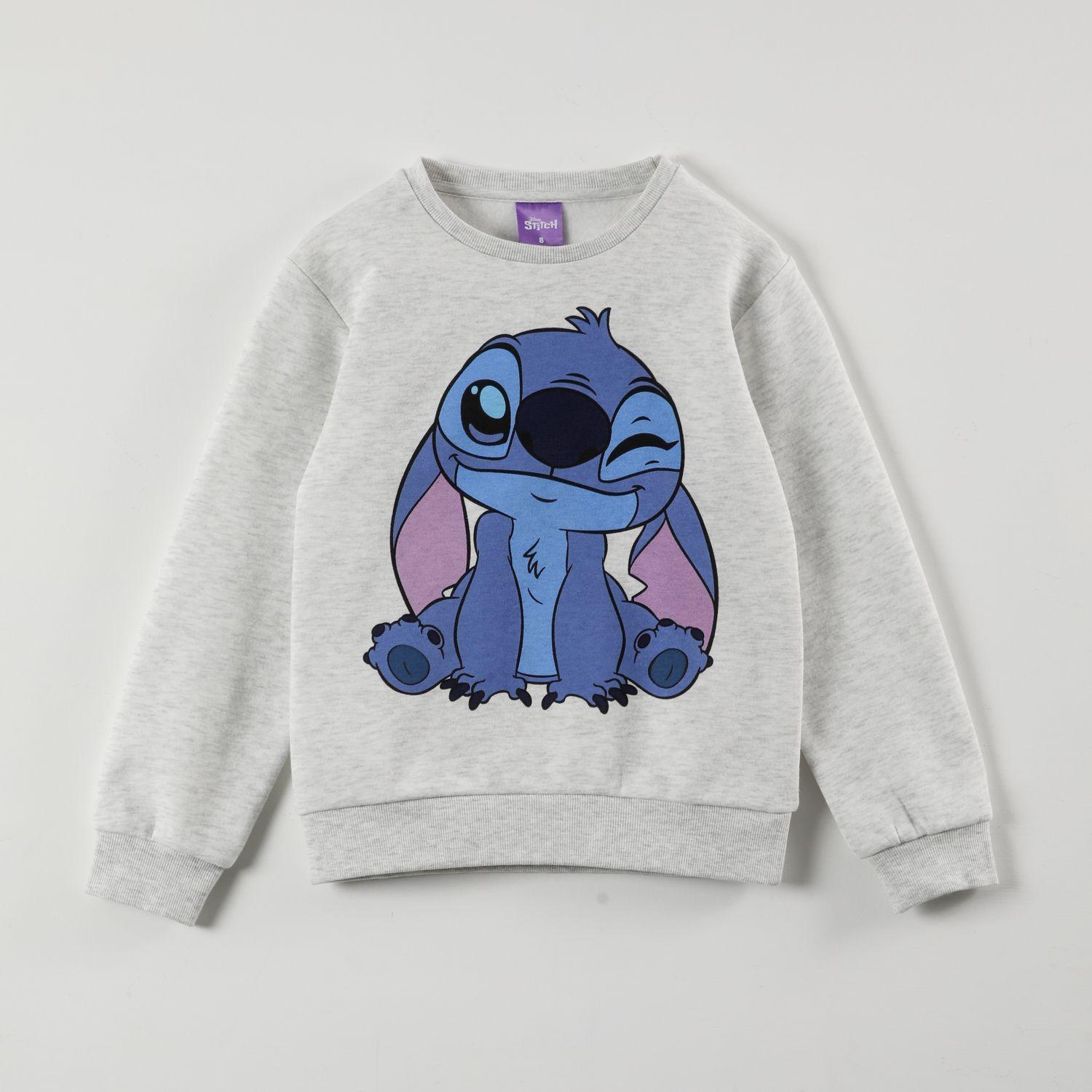 Poleron Niña Lilo & Stitch Gesto Gris Disney-1