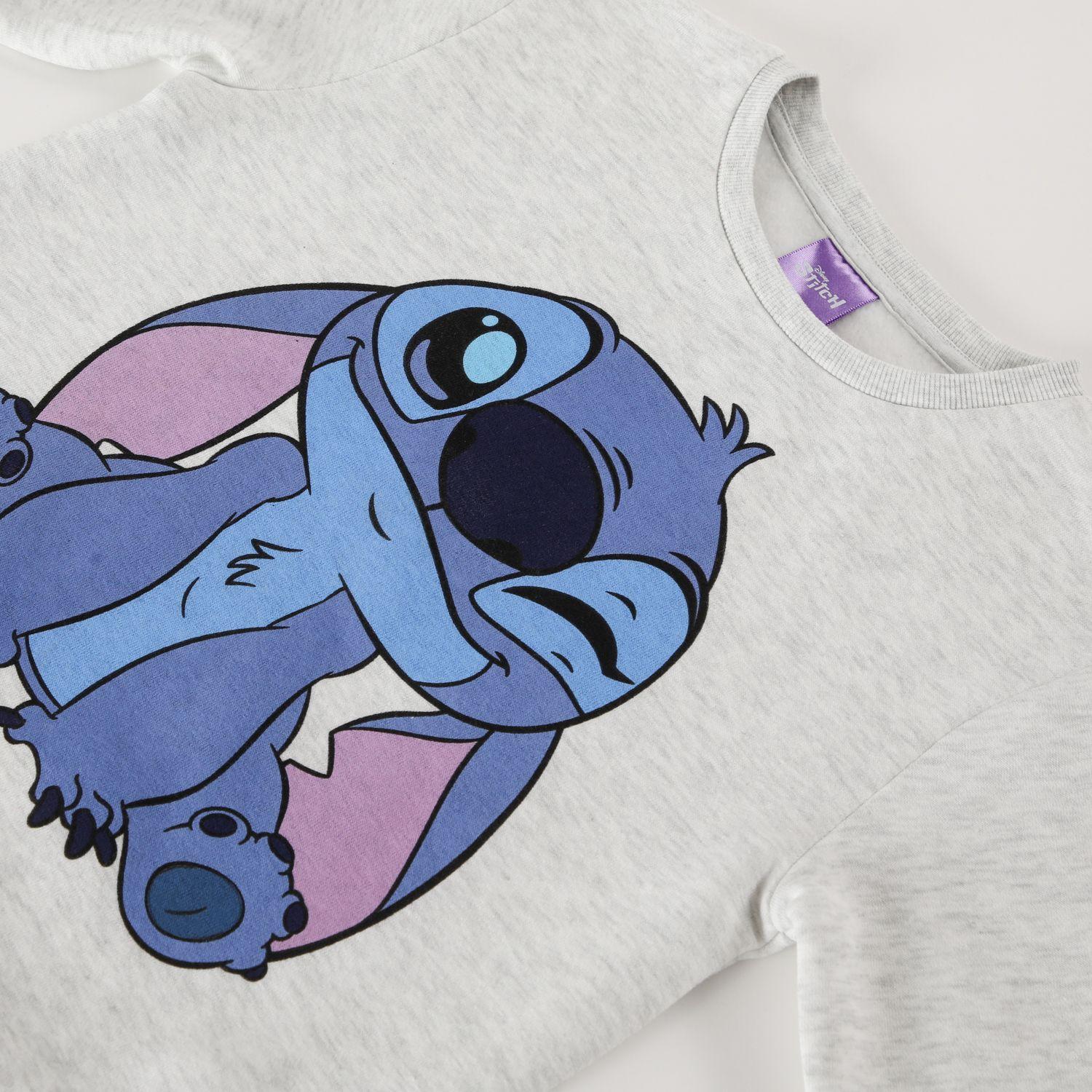 Poleron Niña Lilo & Stitch Gesto Gris Disney-2