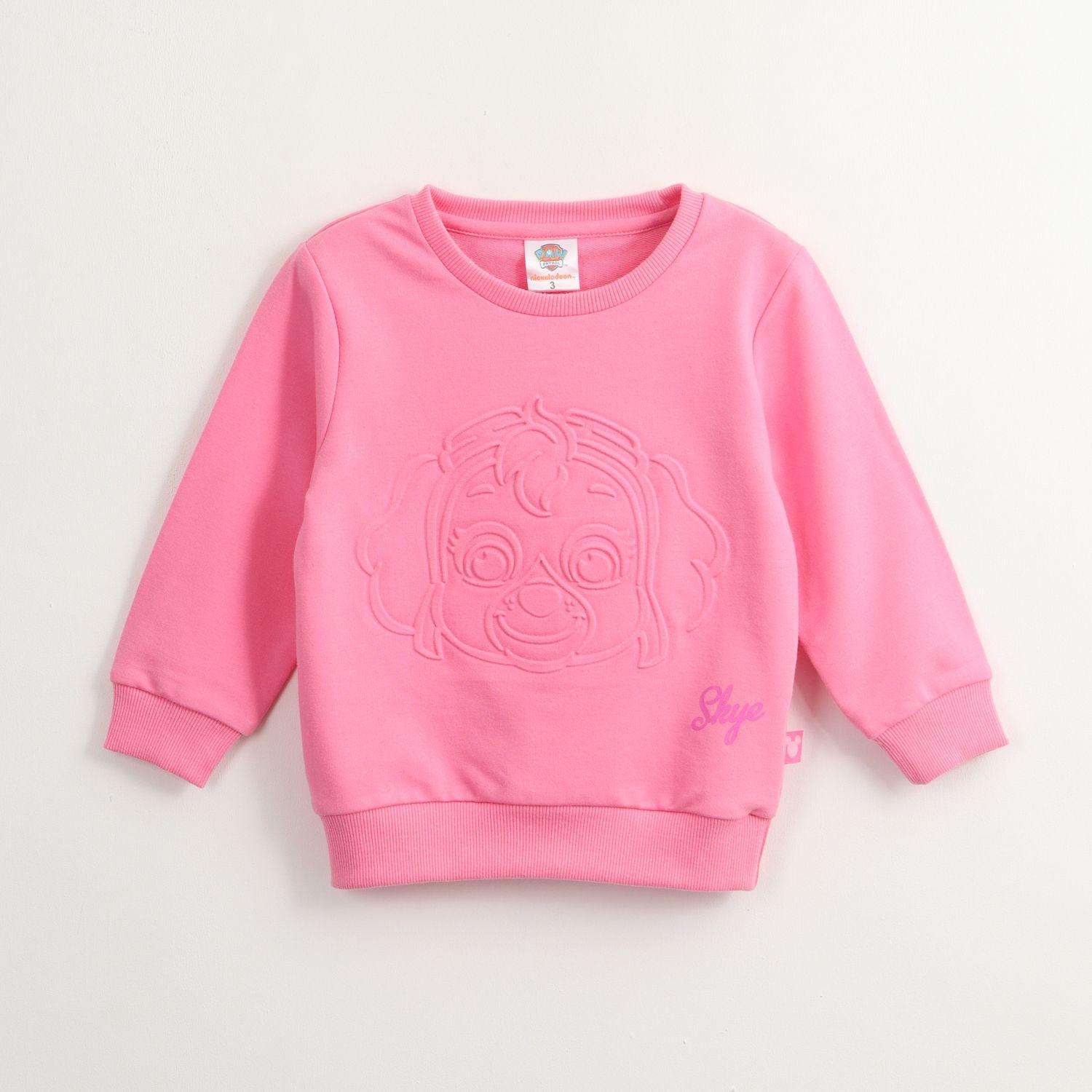 Poleron Cerrado Niña Skye Relieve Emboss Rosado Paw Patrol-0