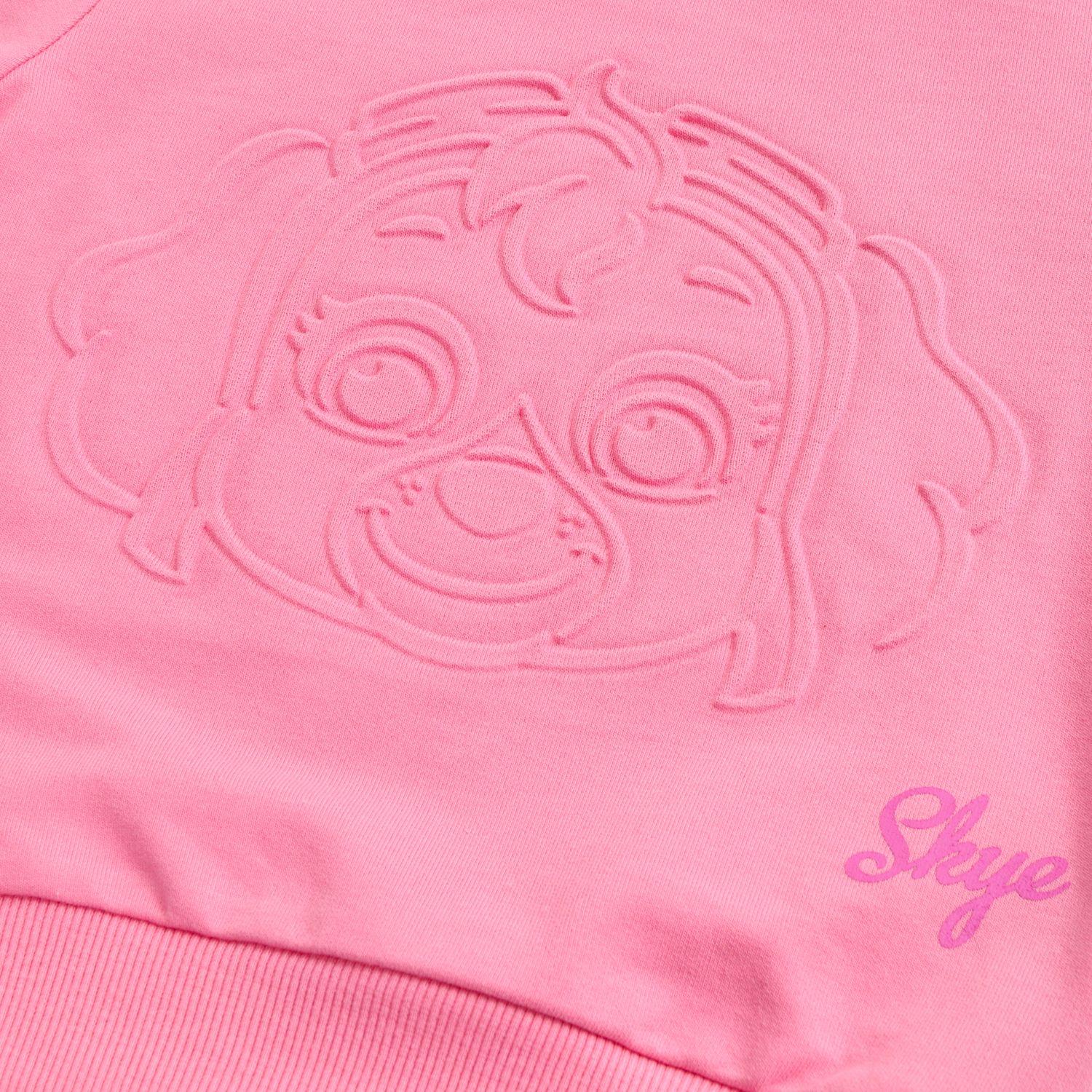 Poleron Cerrado Niña Skye Relieve Emboss Rosado Paw Patrol-1