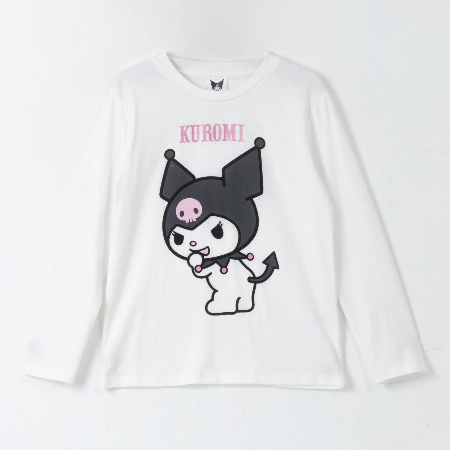 Polera Manga Larga Niña Kuromi Blanco Hello Kitty-0