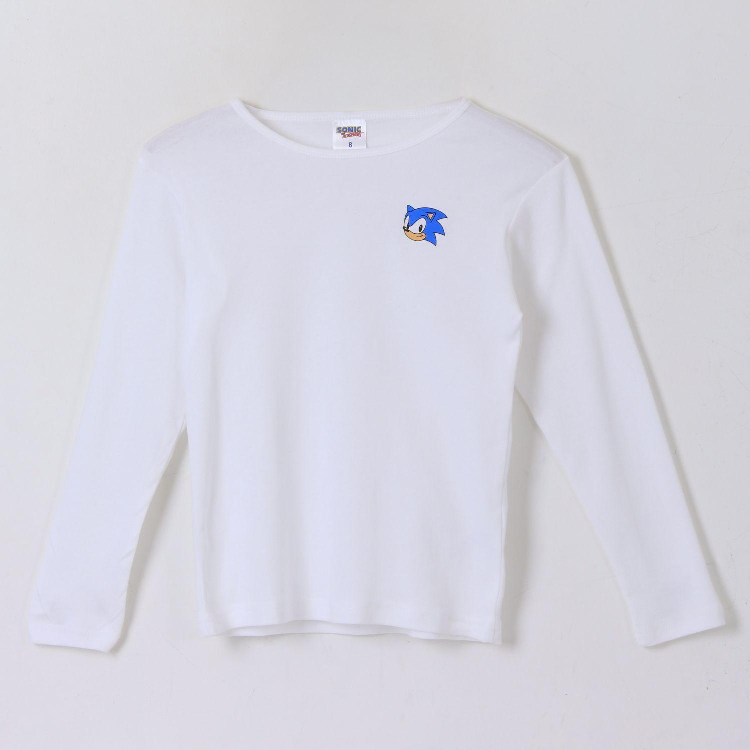 Bipack Camiseta Escolar Niño Manga Larga Blanco Sonic-4
