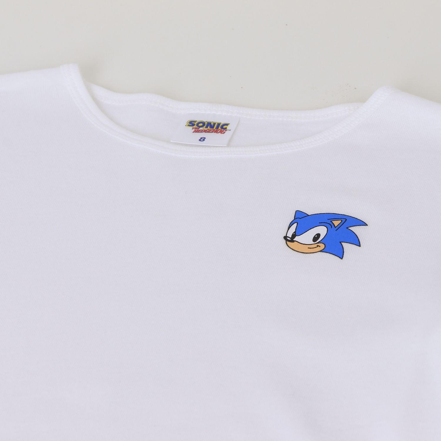 Bipack Camiseta Escolar Niño Manga Larga Blanco Sonic-6