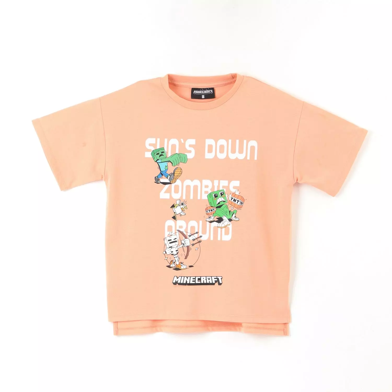 Polera Manga Corta Niño Sun's Down Rosado Minecraft-0