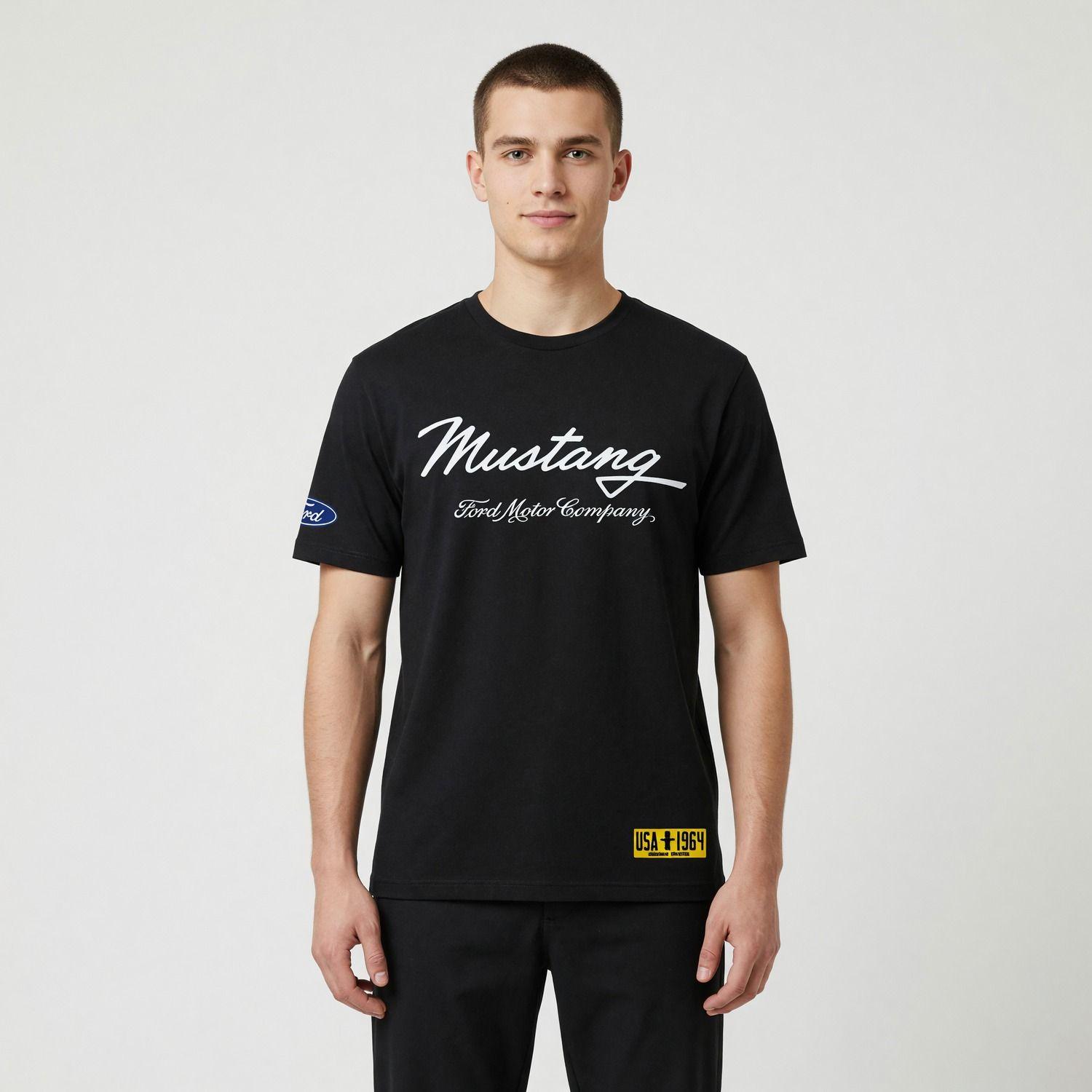 Polera Manga Corta Hombre Ford Logo Negro-0
