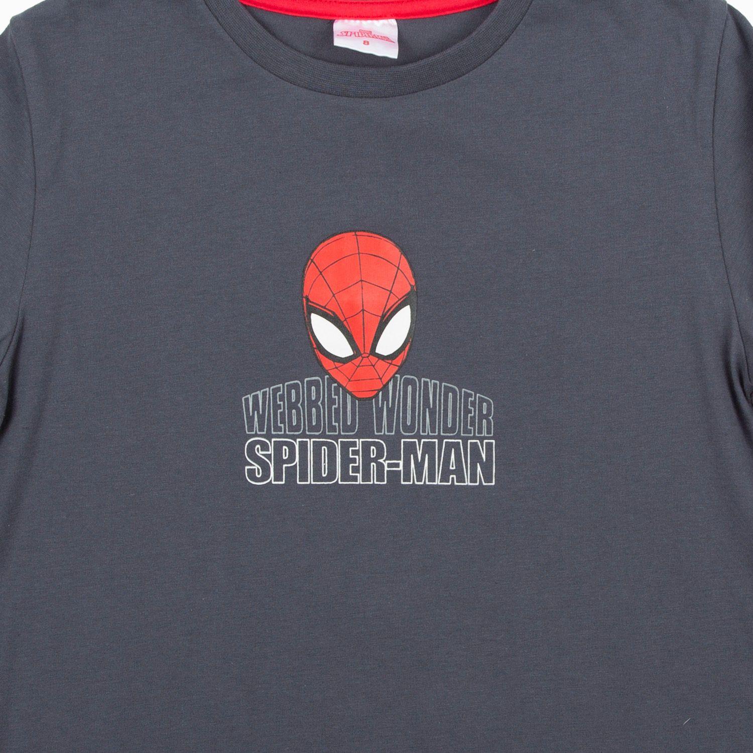 Polera Manga Larga Niño Telaraña Spiderman Gris Marvel-4