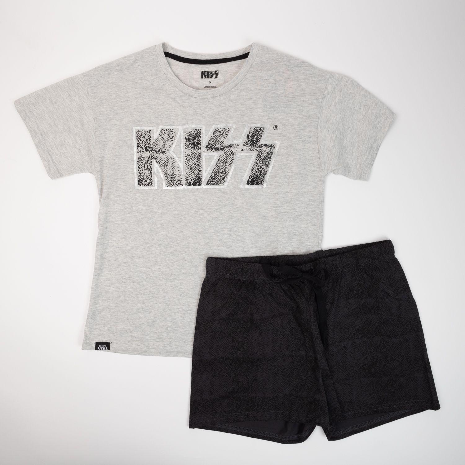 Pijama Mujer Print Gris KISS-2