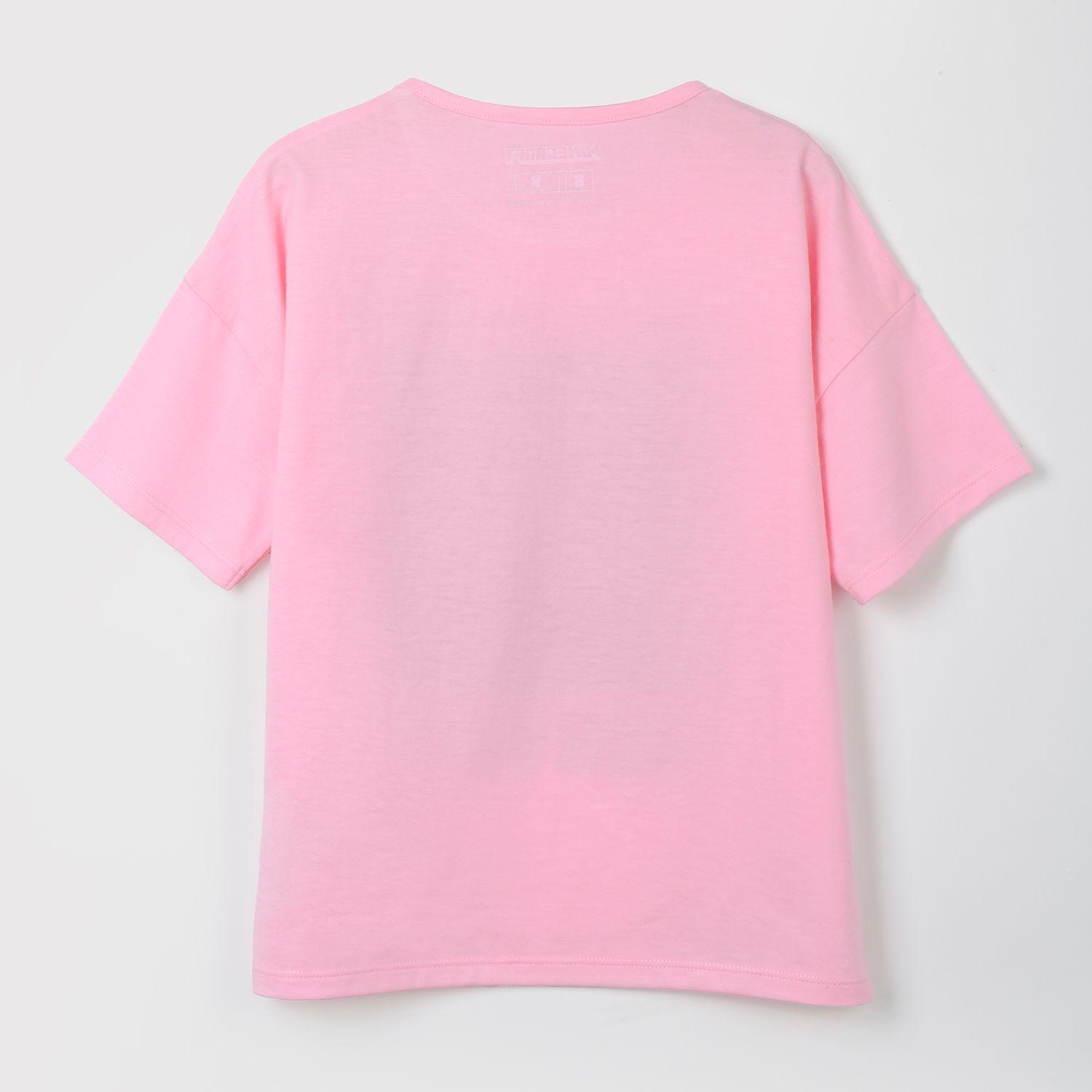 Polera Manga Corta Niña Creeper Rosado Minecraft-2