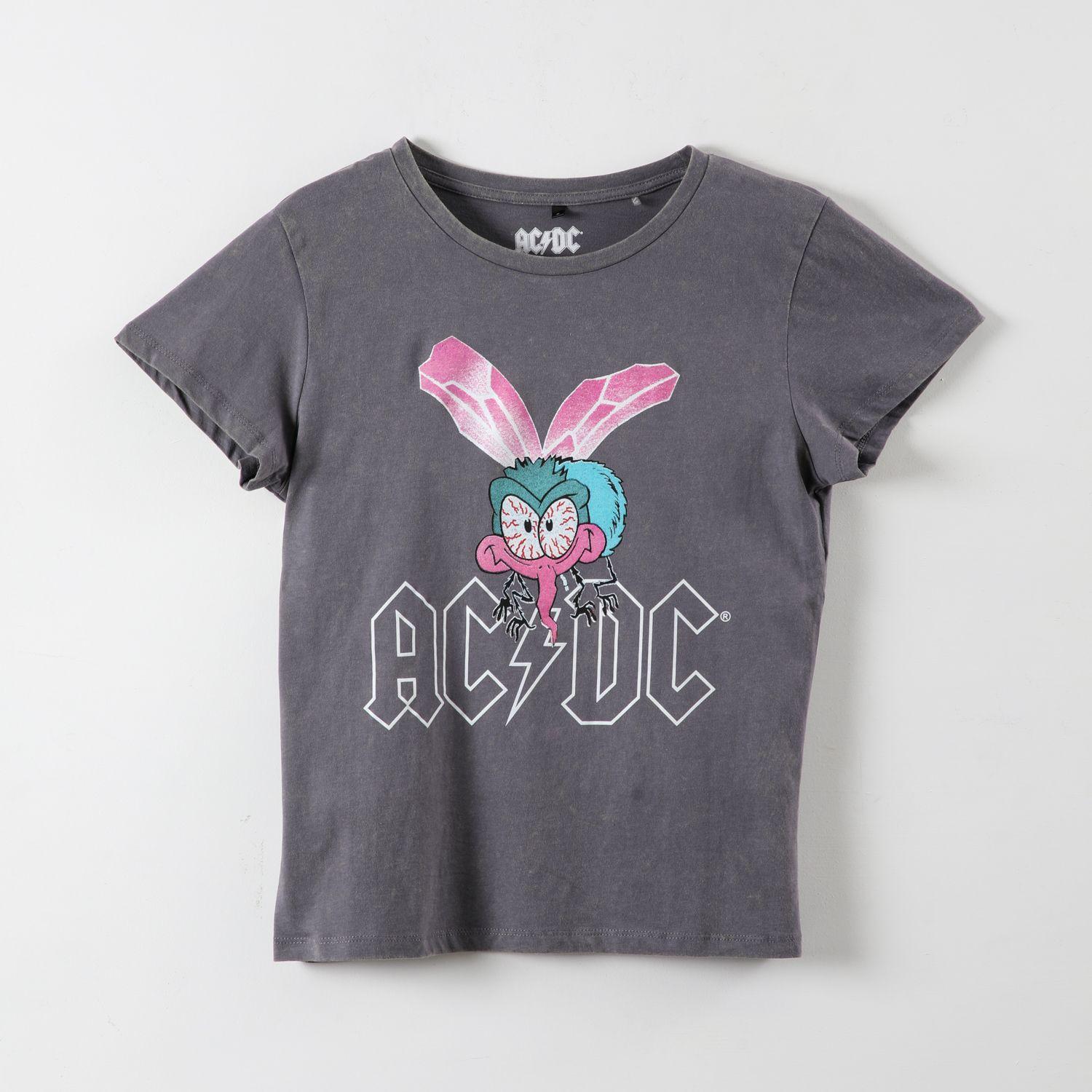 Polera Manga Corta Mujer Logo Negro AC/DC-0