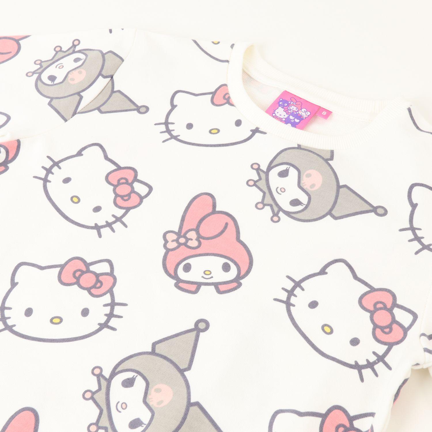 Poleron Cerrado Niña Blanco Kuromi My Melody Y Hello Kitty-1