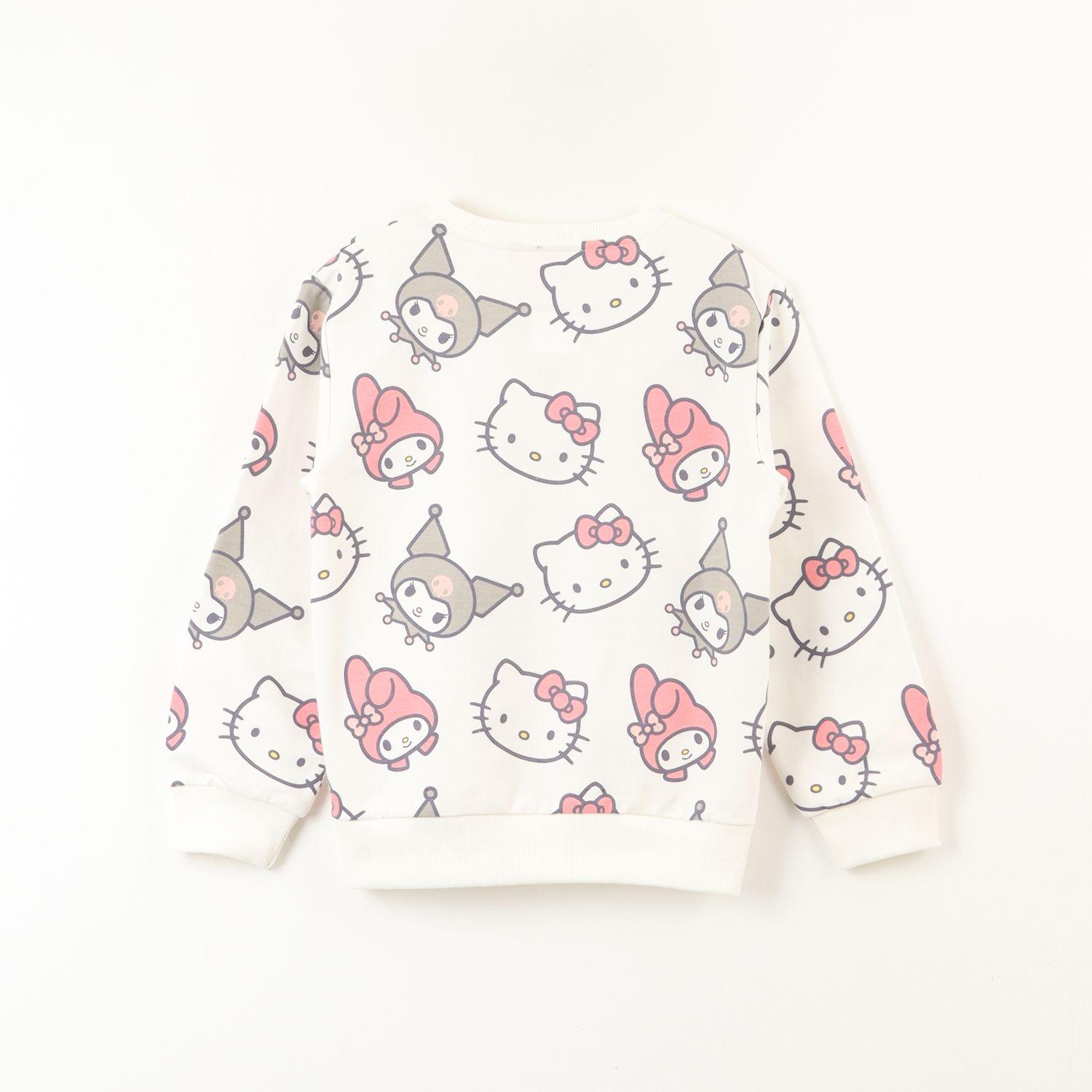 Poleron Cerrado Niña Blanco Kuromi My Melody Y Hello Kitty-2