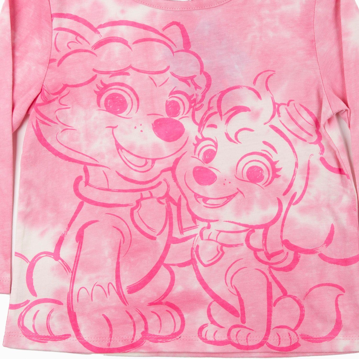 Polera Manga Larga Niña Tie Dye Rosado Paw Patrol-2