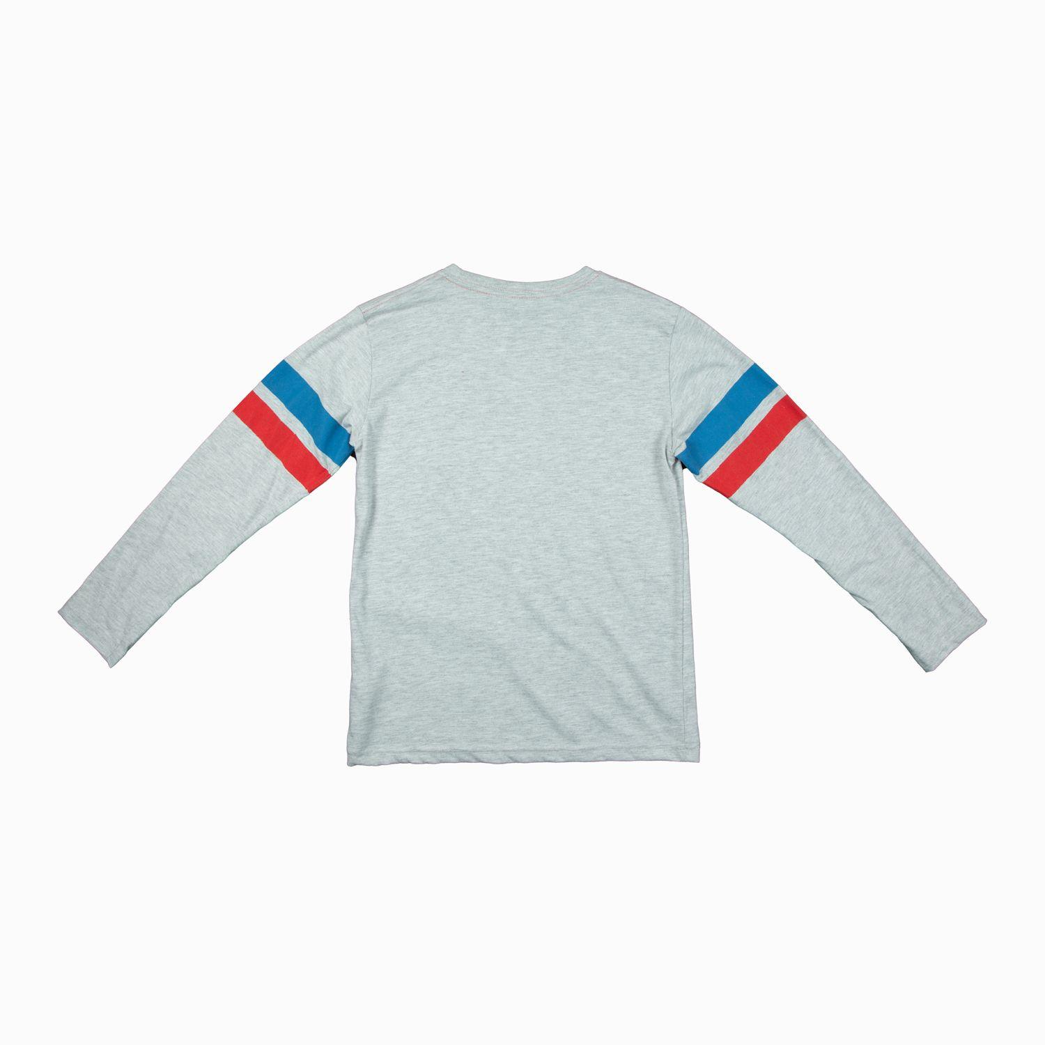 Polera Manga Larga Niño Capitan America Real Gris Marvel-1