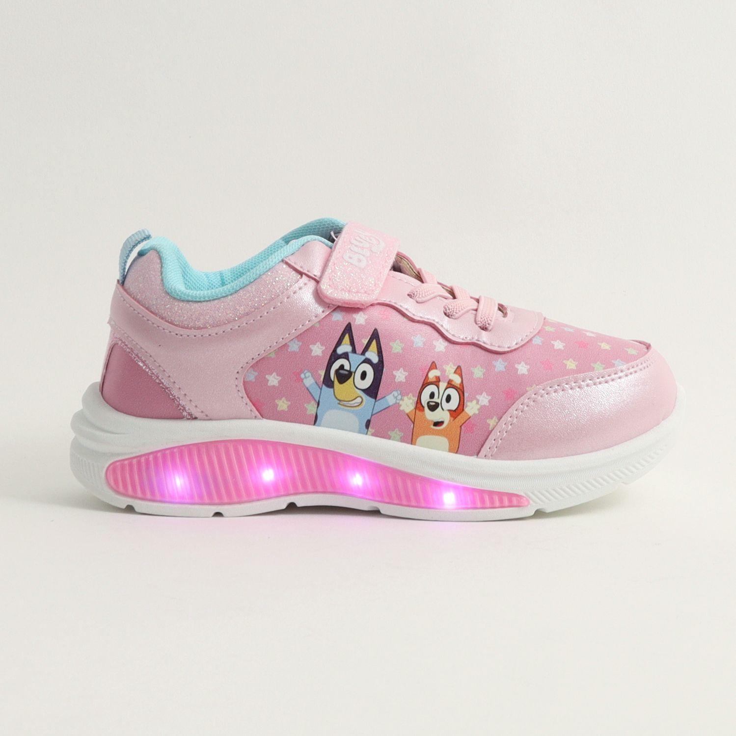 Zapatilla Con Luces Niña Estrellas Rosado Bingo Y Bluey-0