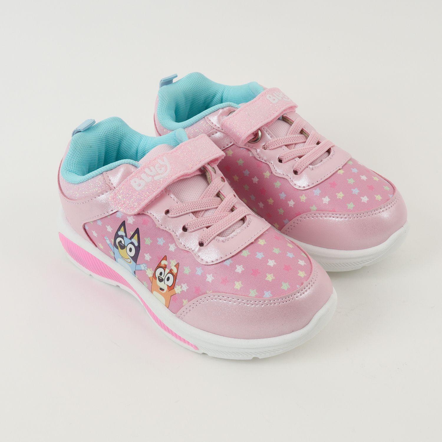 Zapatilla Con Luces Niña Estrellas Rosado Bingo Y Bluey-1