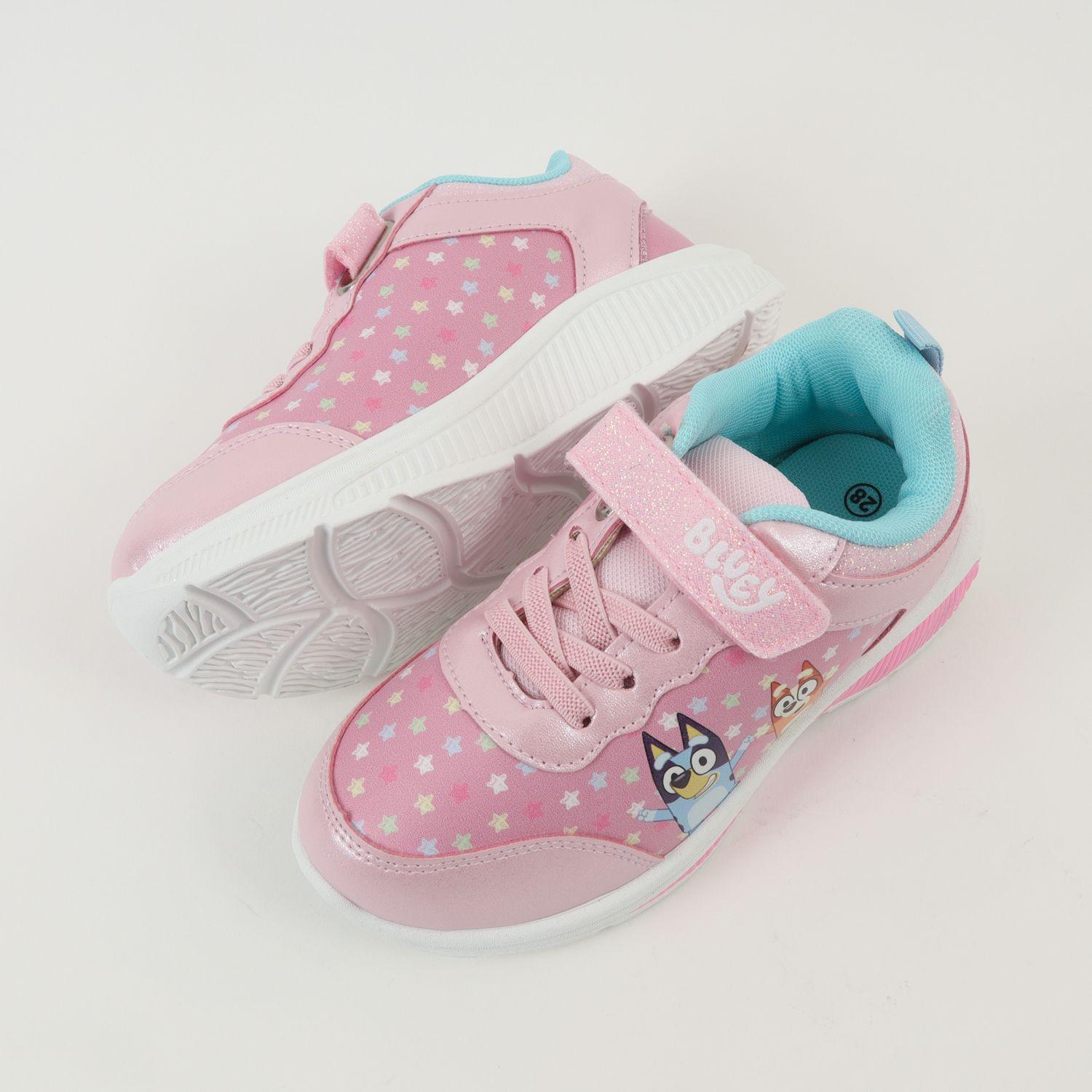 Zapatilla Con Luces Niña Estrellas Rosado Bingo Y Bluey-2