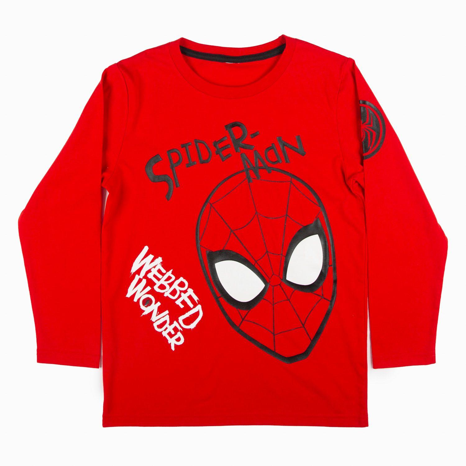 Polera Manga Larga Niño Wonder Spiderman Rojo Marvel-0