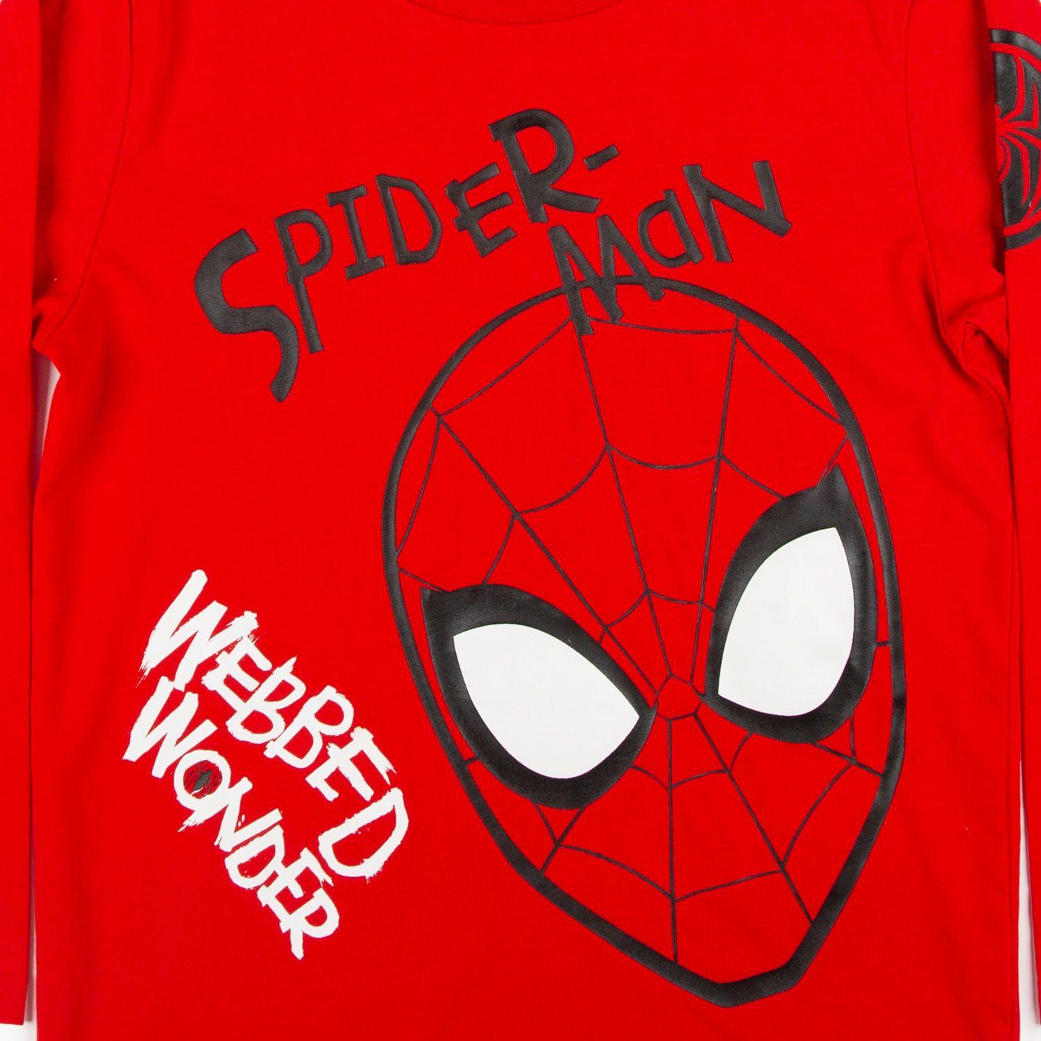 Polera Manga Larga Niño Wonder Spiderman Rojo Marvel-2