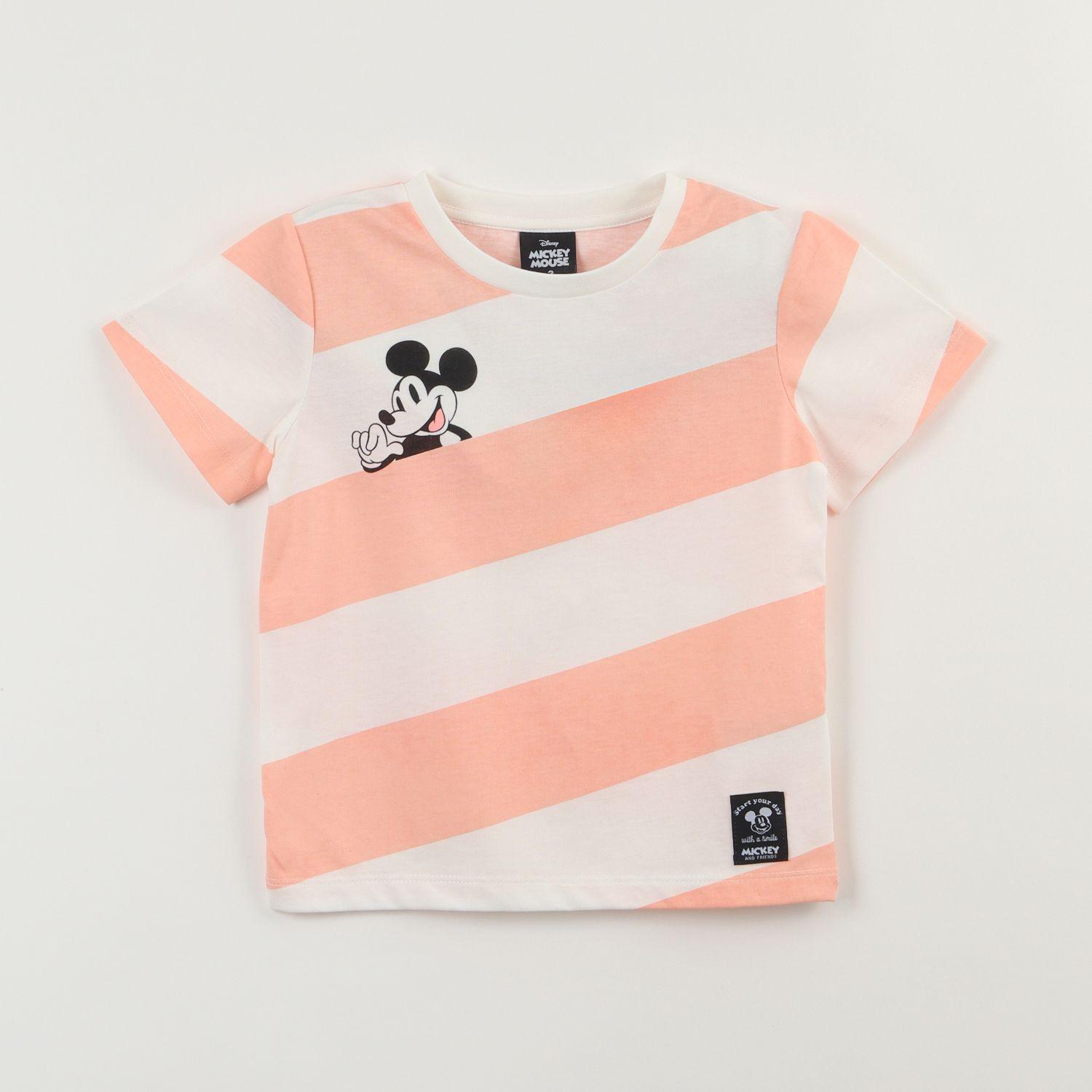Polera Manga Corta Niño Crudo Estampado Mickey Disney-0