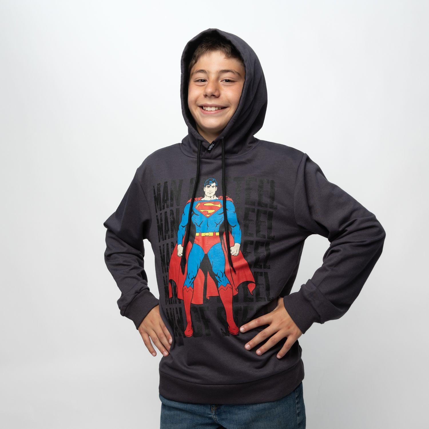 Poleron Niño Superman Standing Negro DC Comics-0