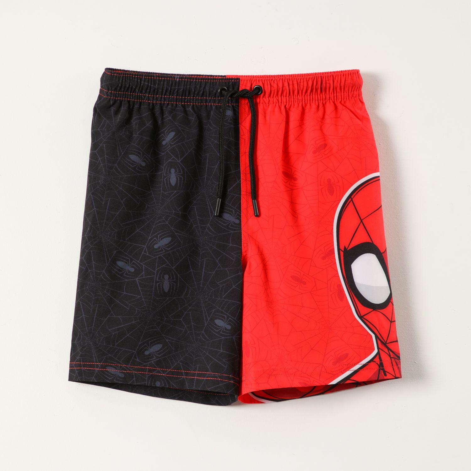 Traje de Baño Niño Bicolor Spiderman Negro Marvel-1