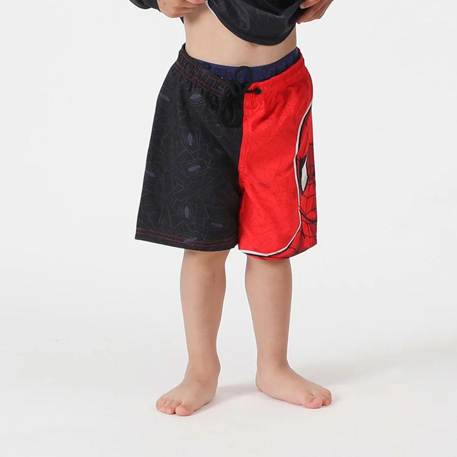 Traje de Baño Niño Bicolor Spiderman Negro Marvel-0