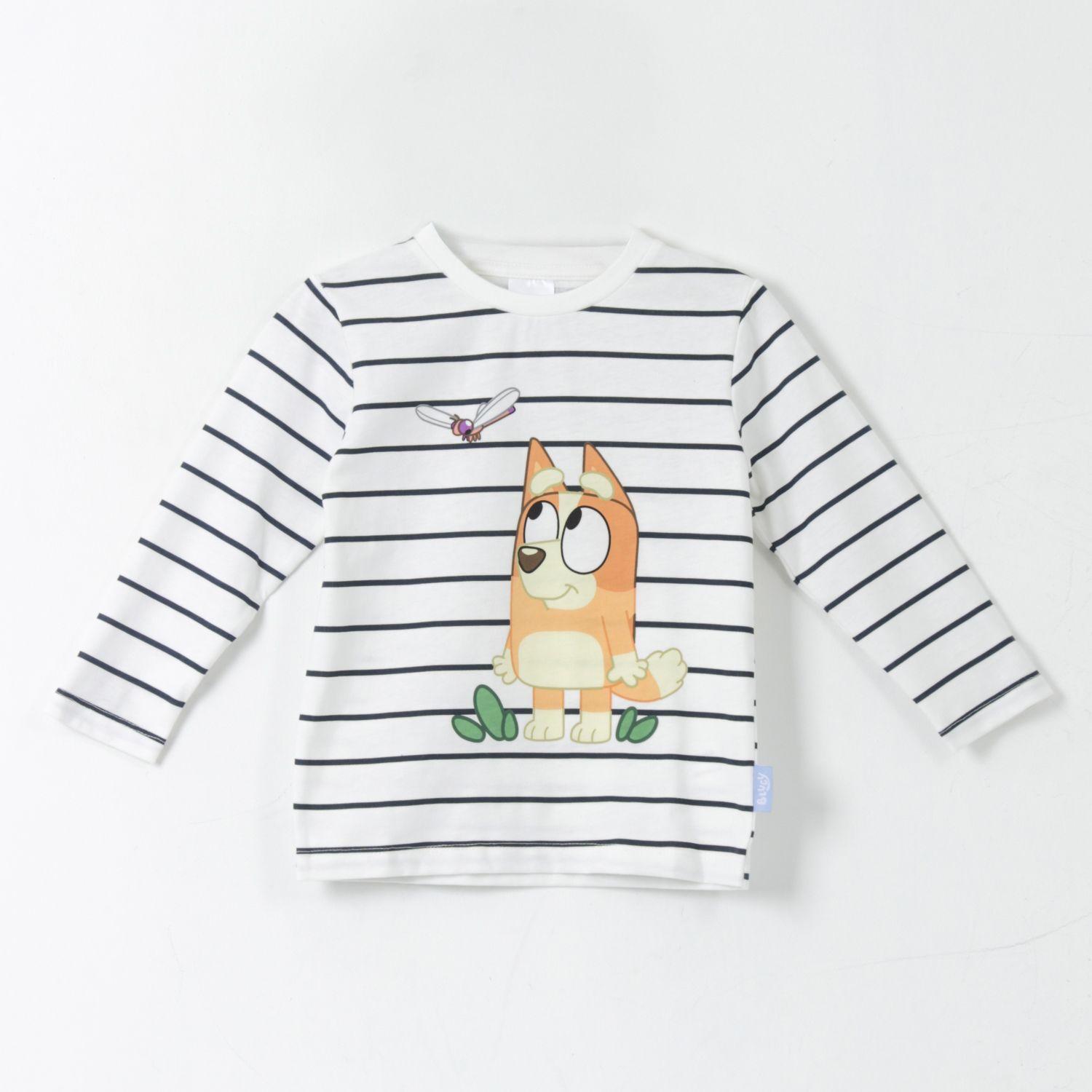 Bipack Polera Manga Larga Niño Rayas Azul Bingo & Bluey-4