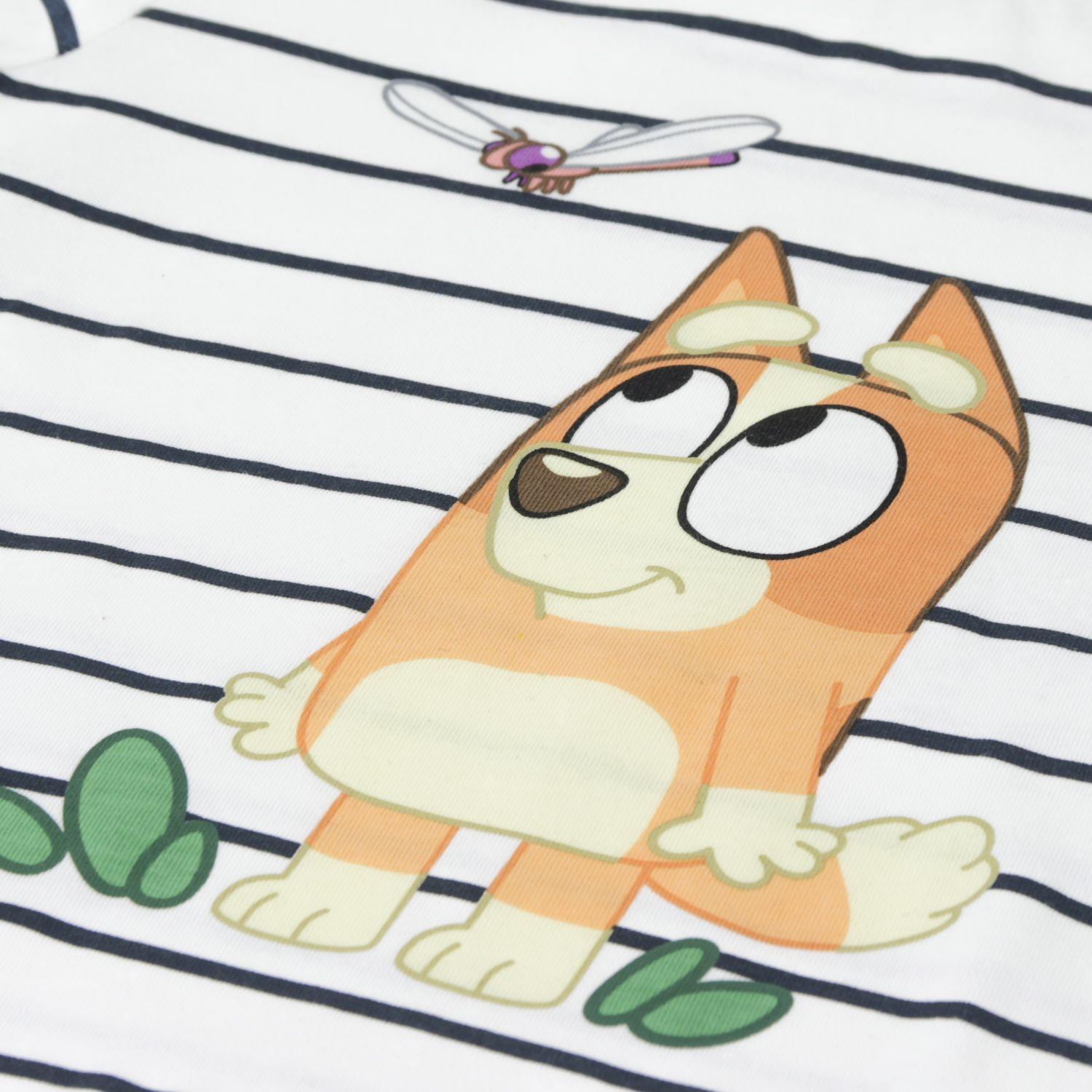 Bipack Polera Manga Larga Niño Rayas Azul Bingo & Bluey-6