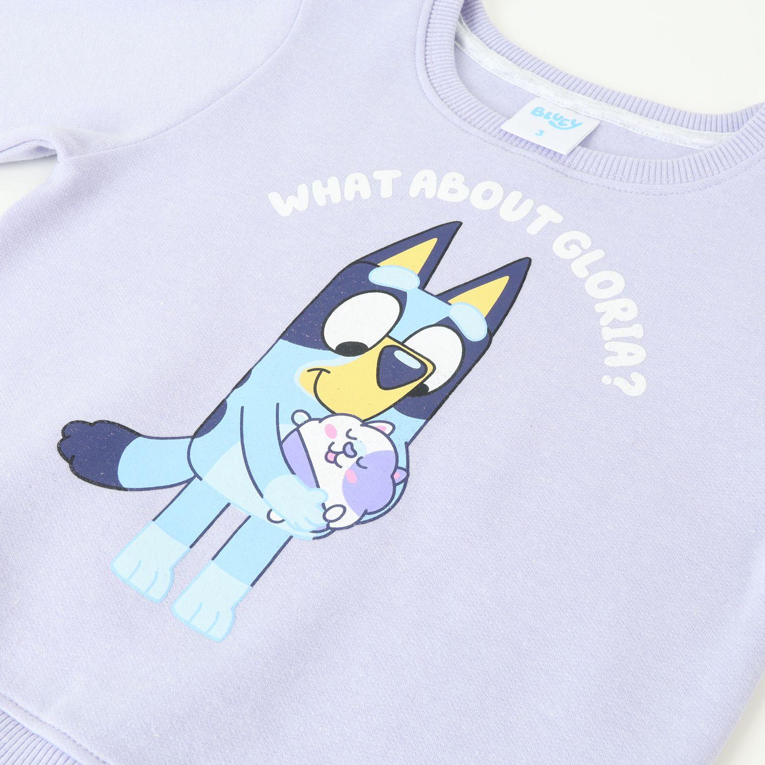 Poleron Cerrado Niña What About Gloria? Morado Bluey-1