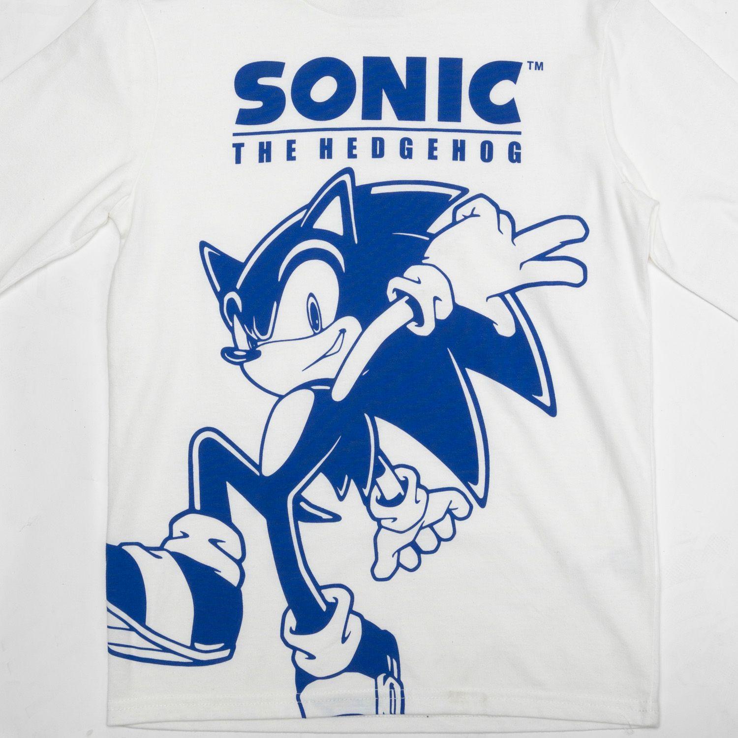 Polera Manga Larga Niño Jump Pose Blanco Sonic-1
