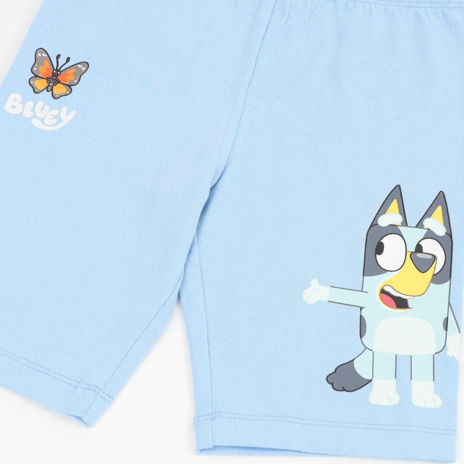 Calza Niña Azul Biker Mariposa Bluey-2