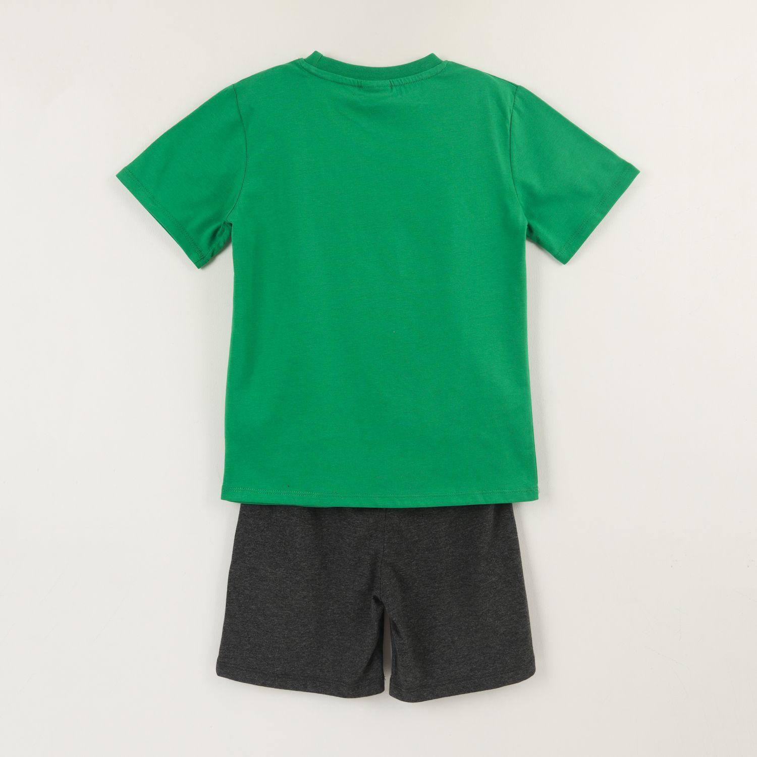 Pijama Manga Corta Niño Verde TNT Minecraft-1