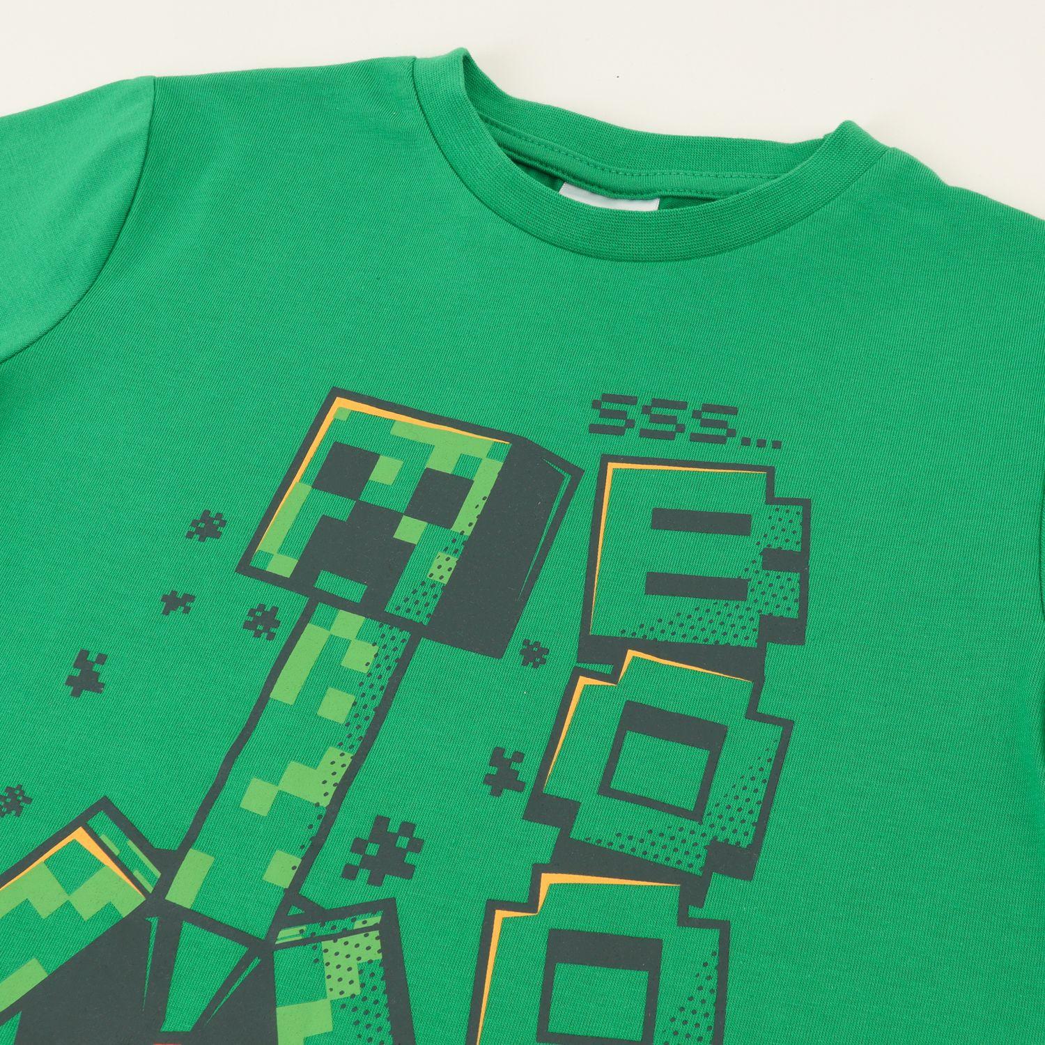 Pijama Manga Corta Niño Verde TNT Minecraft-3