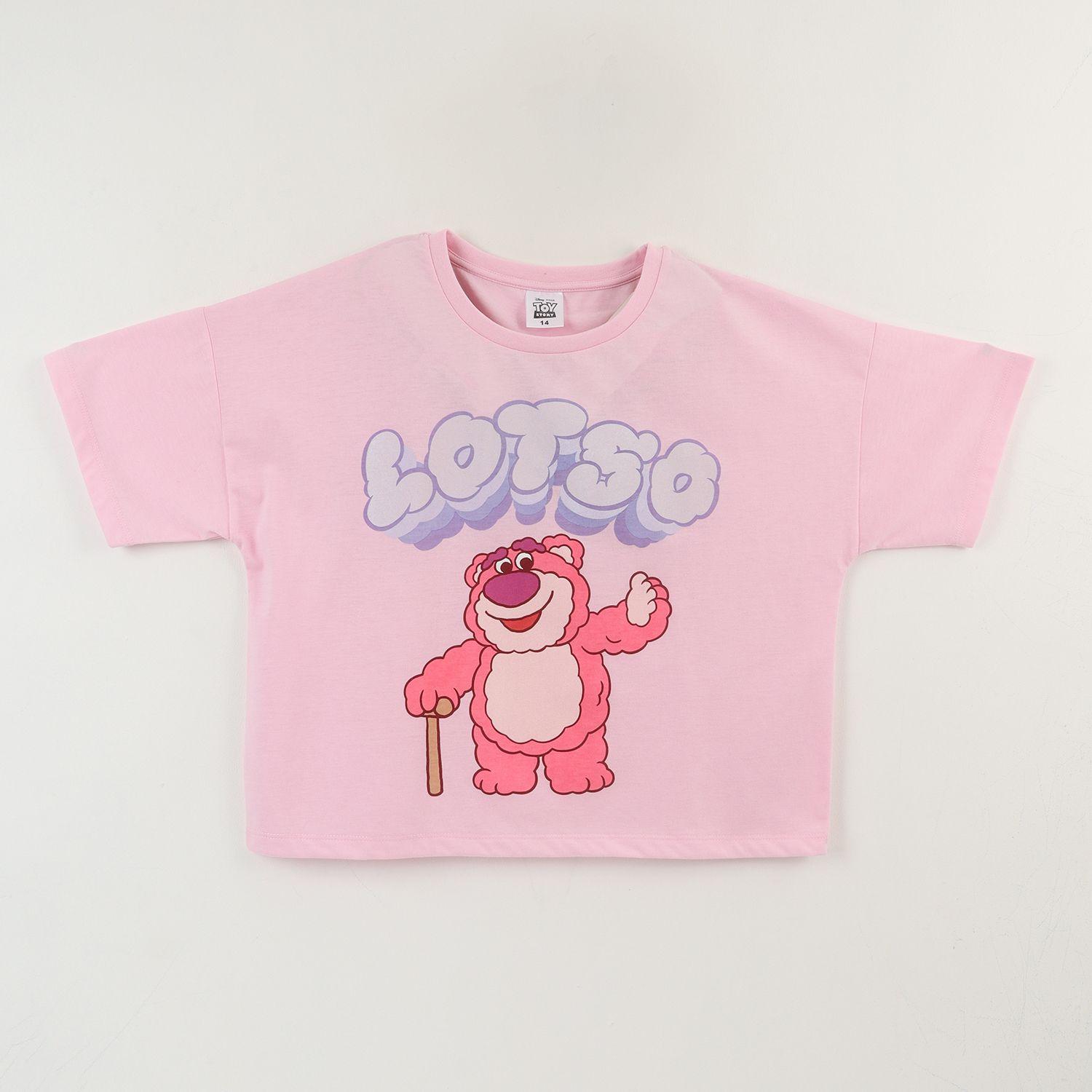 Polera Manga Corta Niña Rosado Lotso Toy Story Disney-0