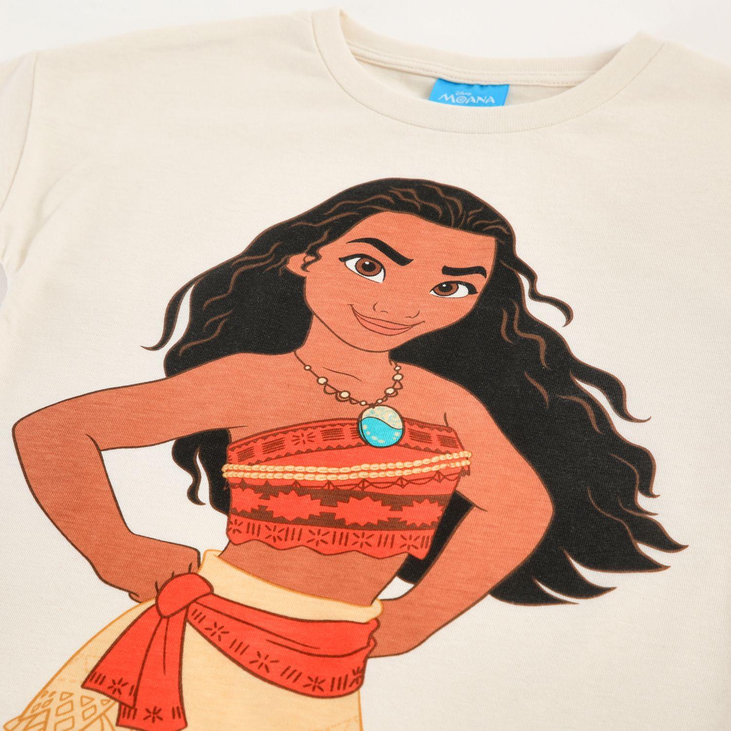 Polera Manga Corta Niña Moana Disney Blanco-2