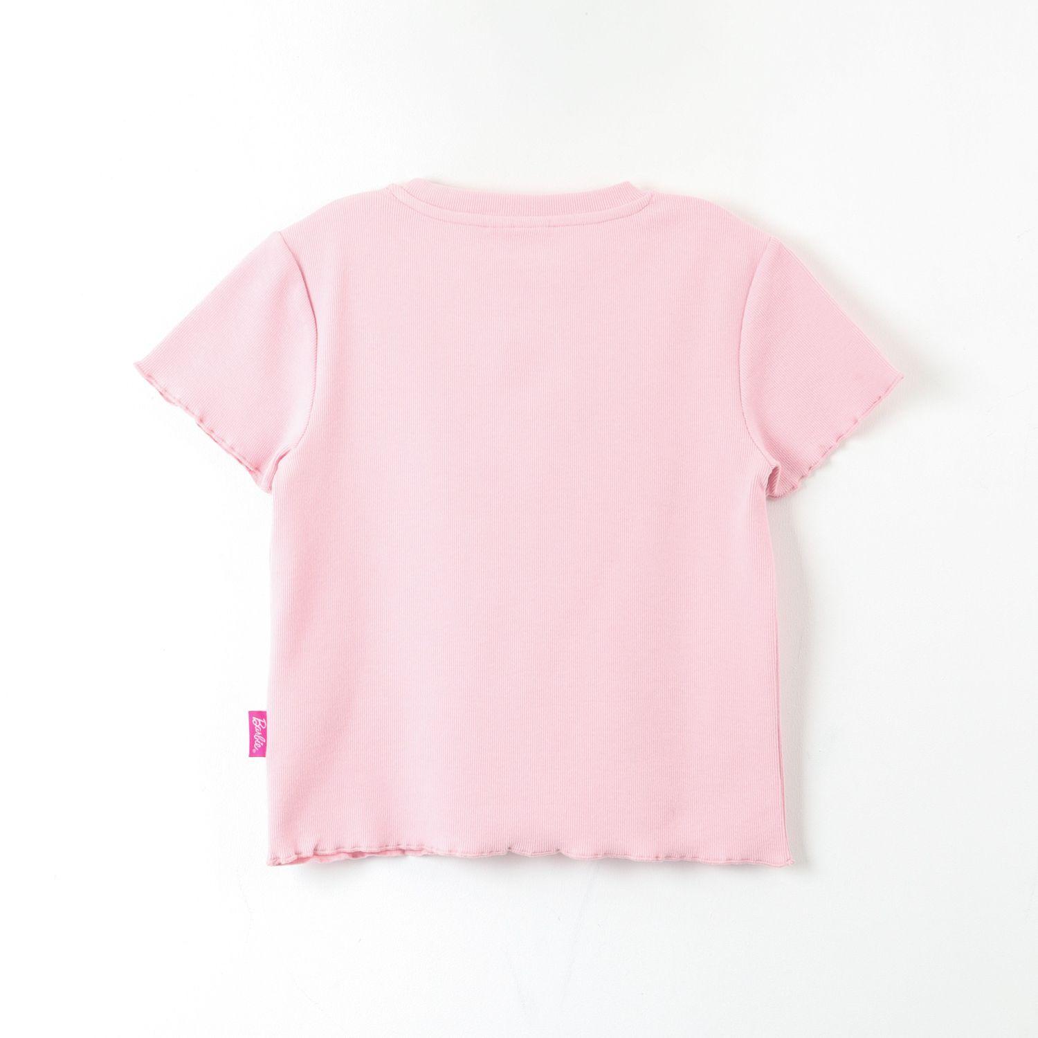 Polera Manga Corta Niña Lentejuelas Reversible Rosado Barbie-3