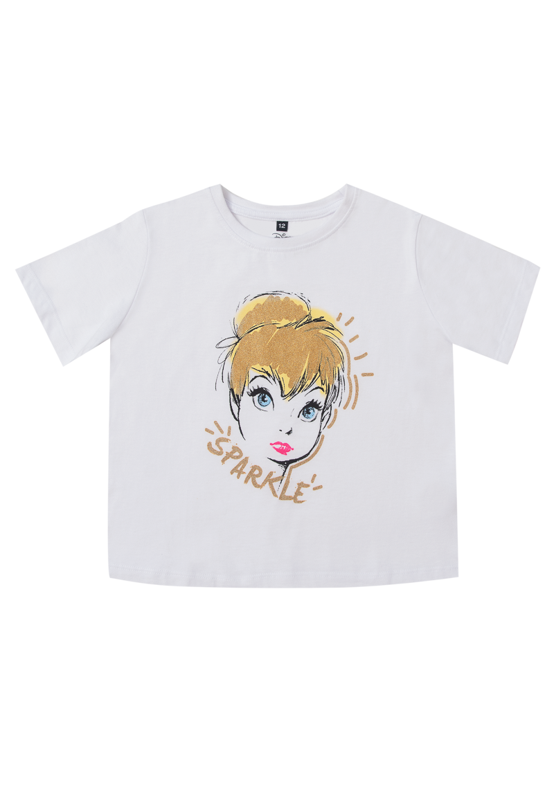 Polera Niña Tinkerbell Sparkle Blanco Disney-0